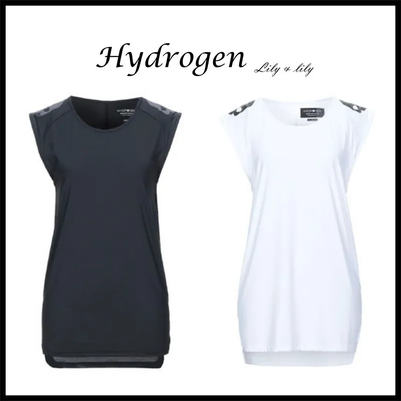 Hydrogen  |Crew Neck Nylon Sleeveless Street Style Plain Logo