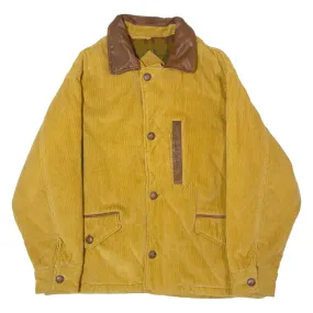 ISLAND REPUBLIC Mens Corduroy Coat Yellow 90s Diamond S