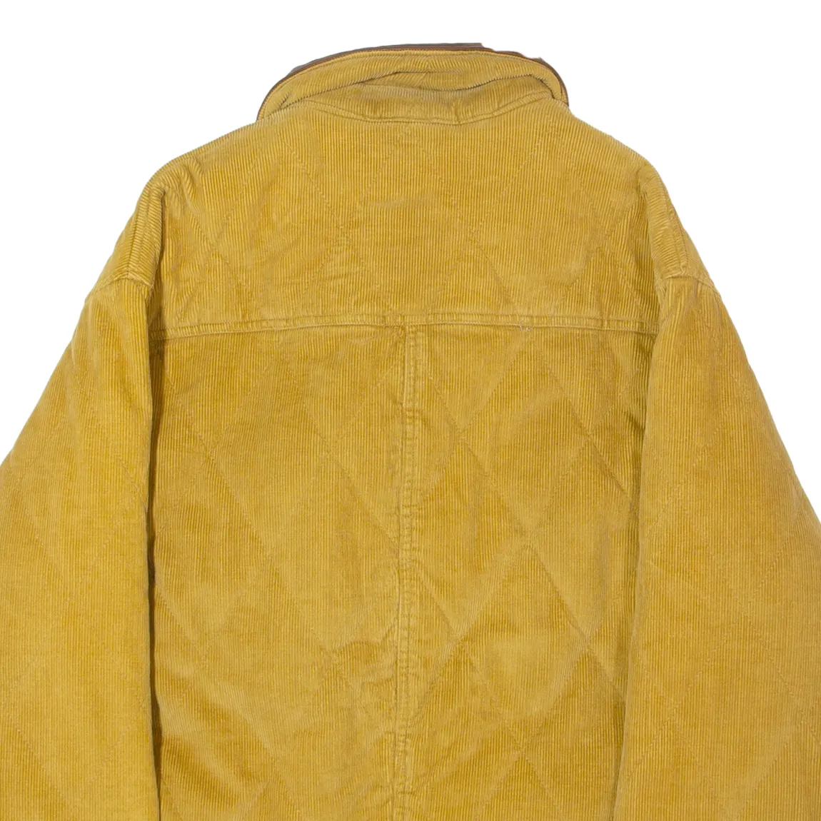 ISLAND REPUBLIC Mens Corduroy Coat Yellow 90s Diamond S