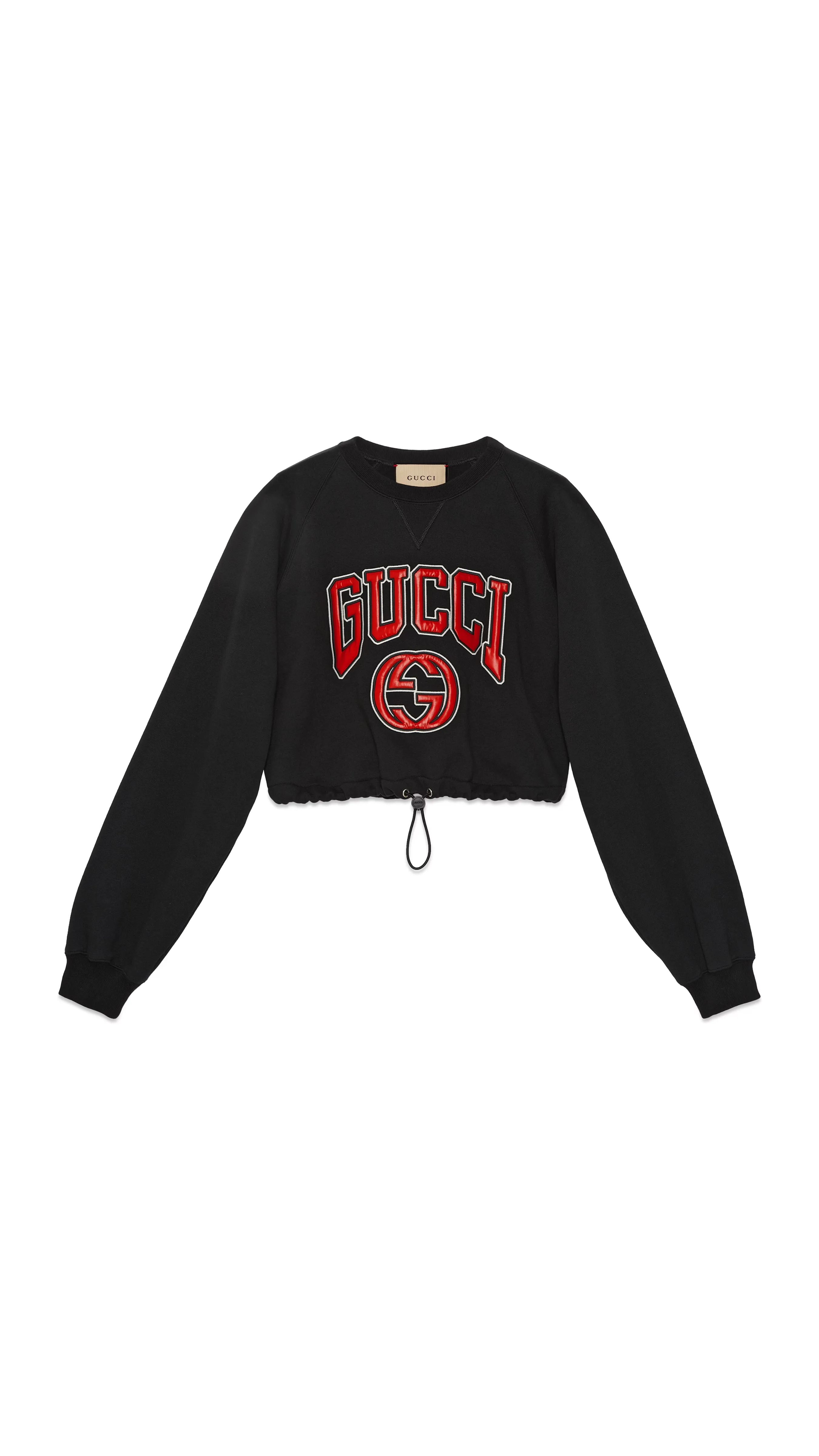 Jersey Sweatshirt with Embroidery - Black/Red