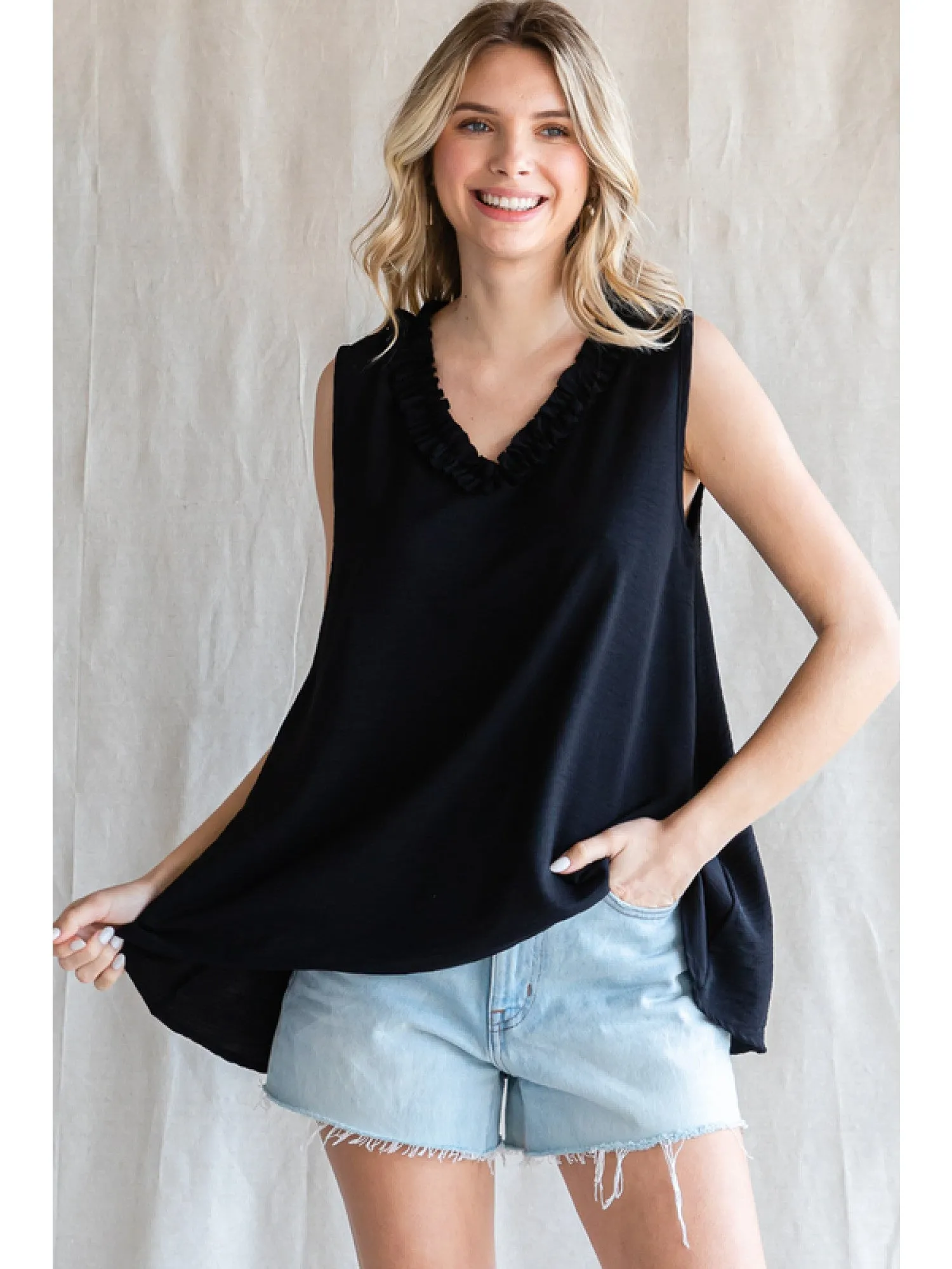 Jodifl Essential Sleeveless Top in Black