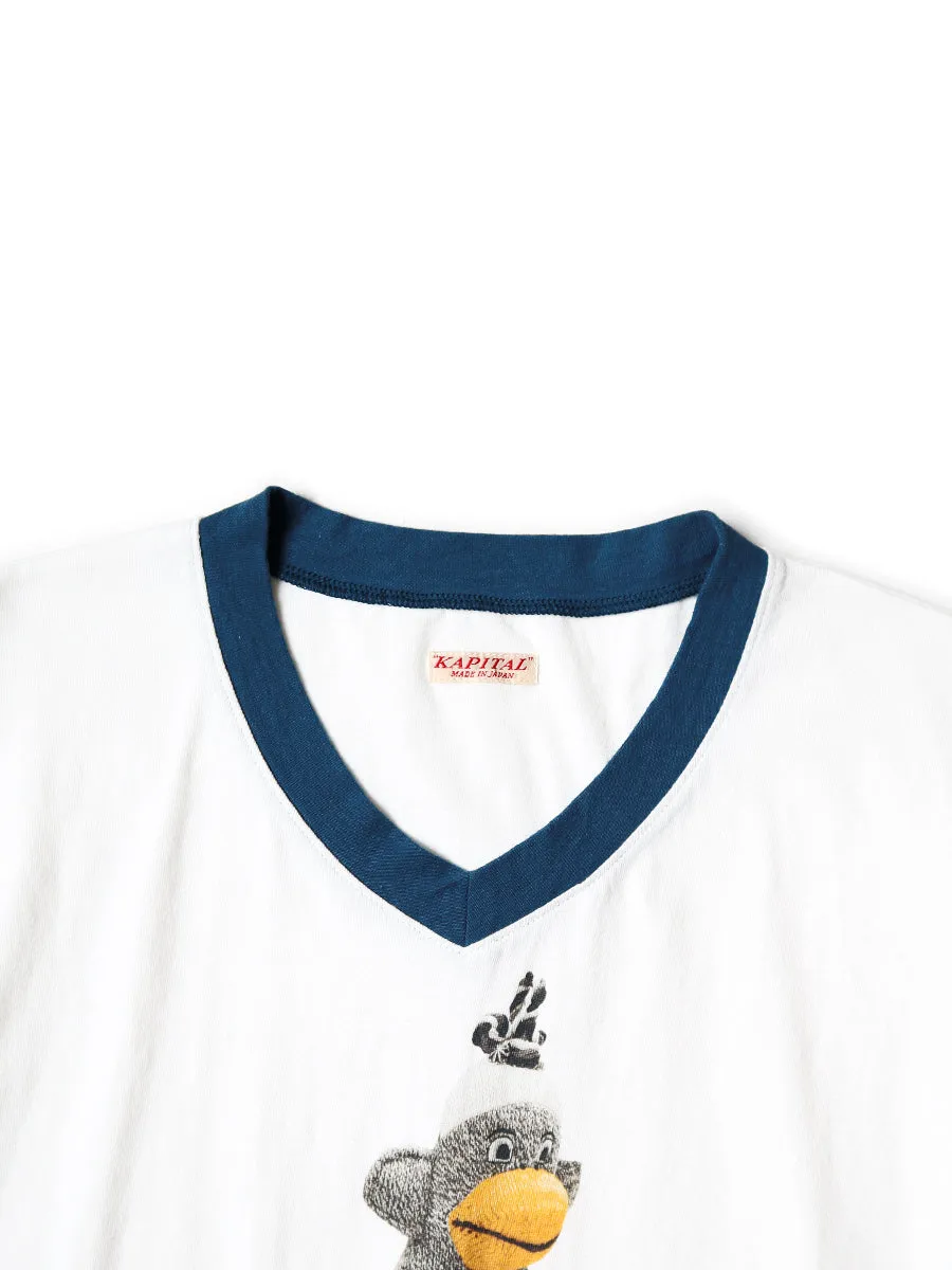 Kapital 20/- Jersey V-neck ringer Tee (Nene Pippi pt)