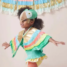 Kids Meri Meri Parrot Fringed Cape Dress Up Kit - Multicolour