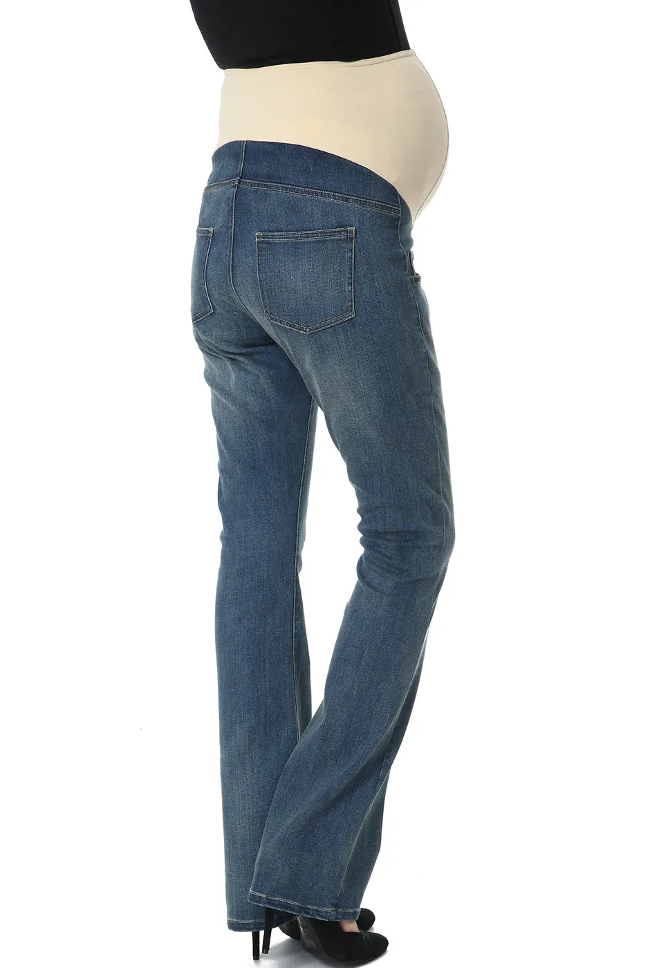 Kimi + Kai Maternity Leni Modern Boot Cut Denim Jeans