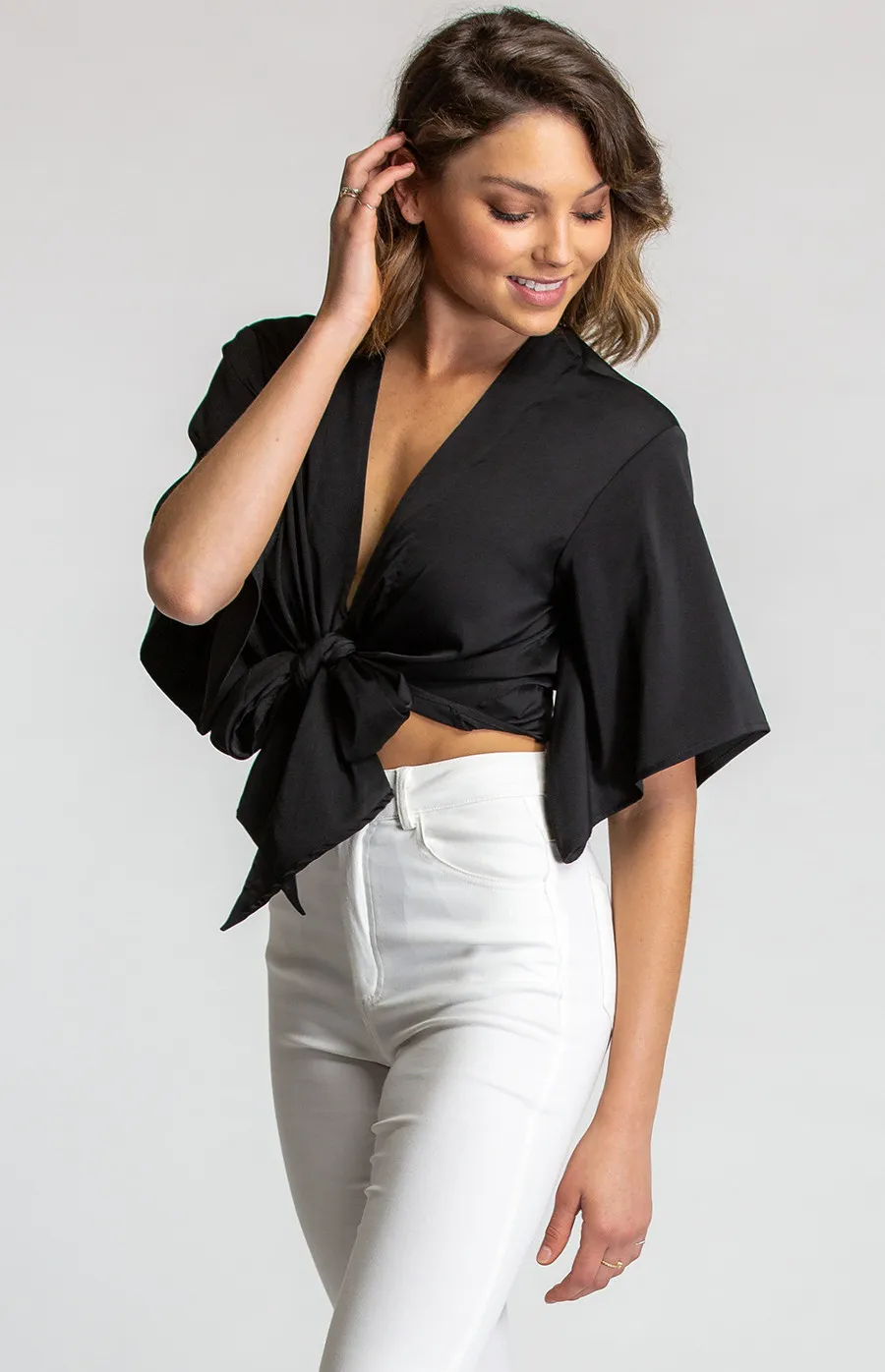 Kimono Sleeve Front Tie Top (SST28-4A)