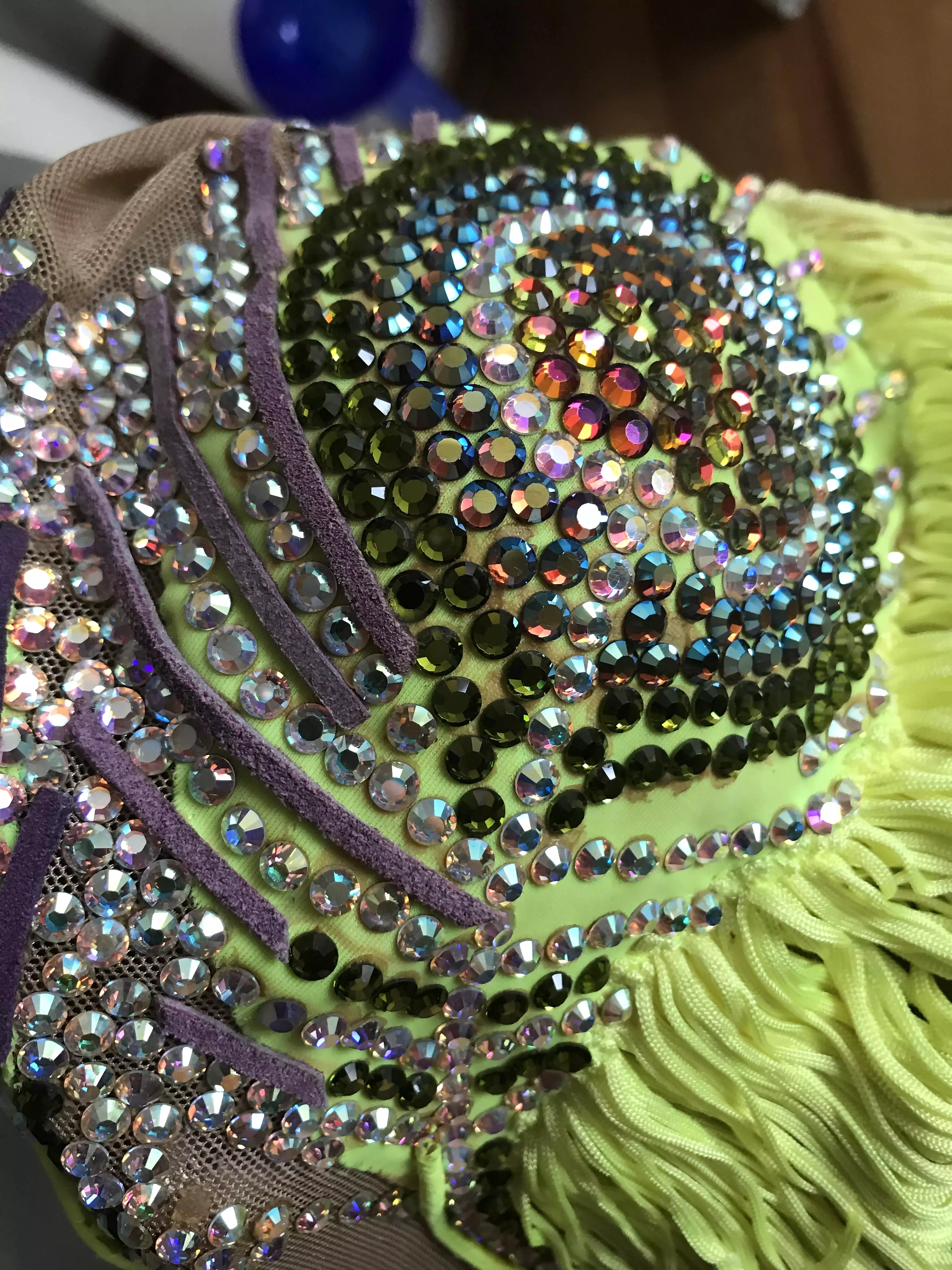 Latin Lime Dress Peacock Feather