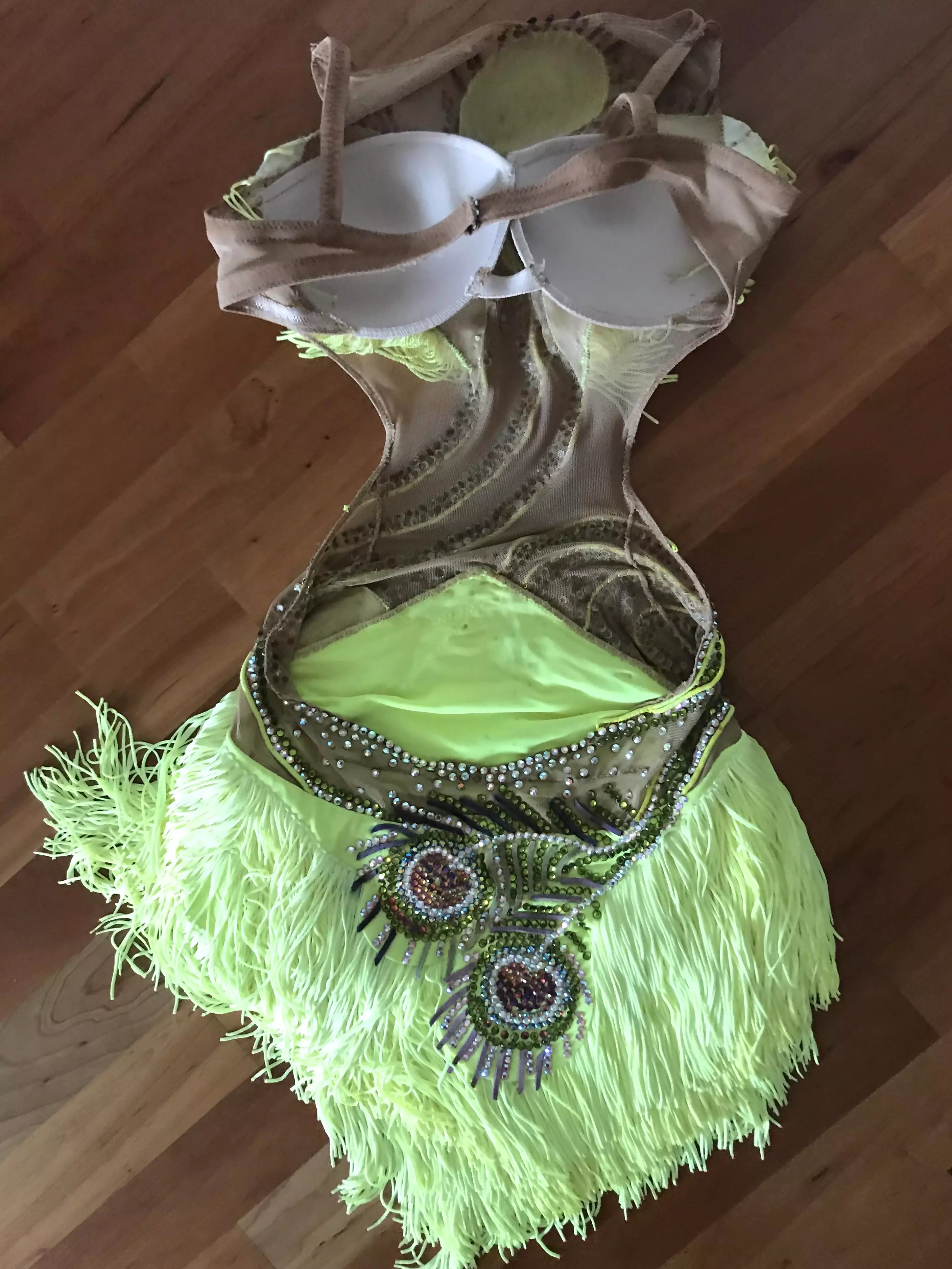 Latin Lime Dress Peacock Feather