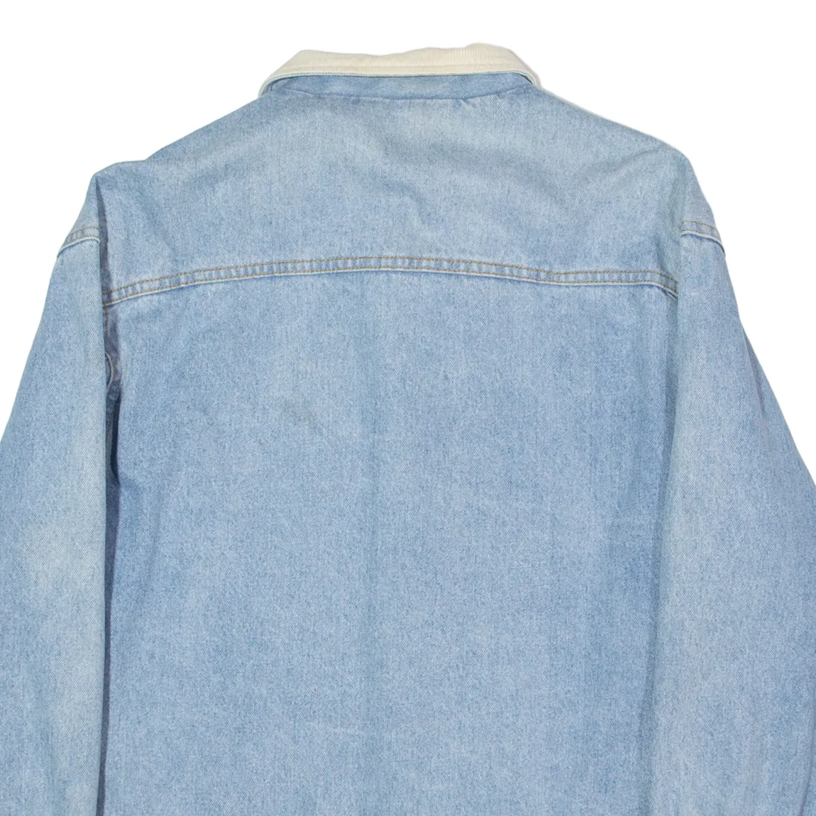 LEE Mens Sherpa Lined Denim Coat Blue 90s M