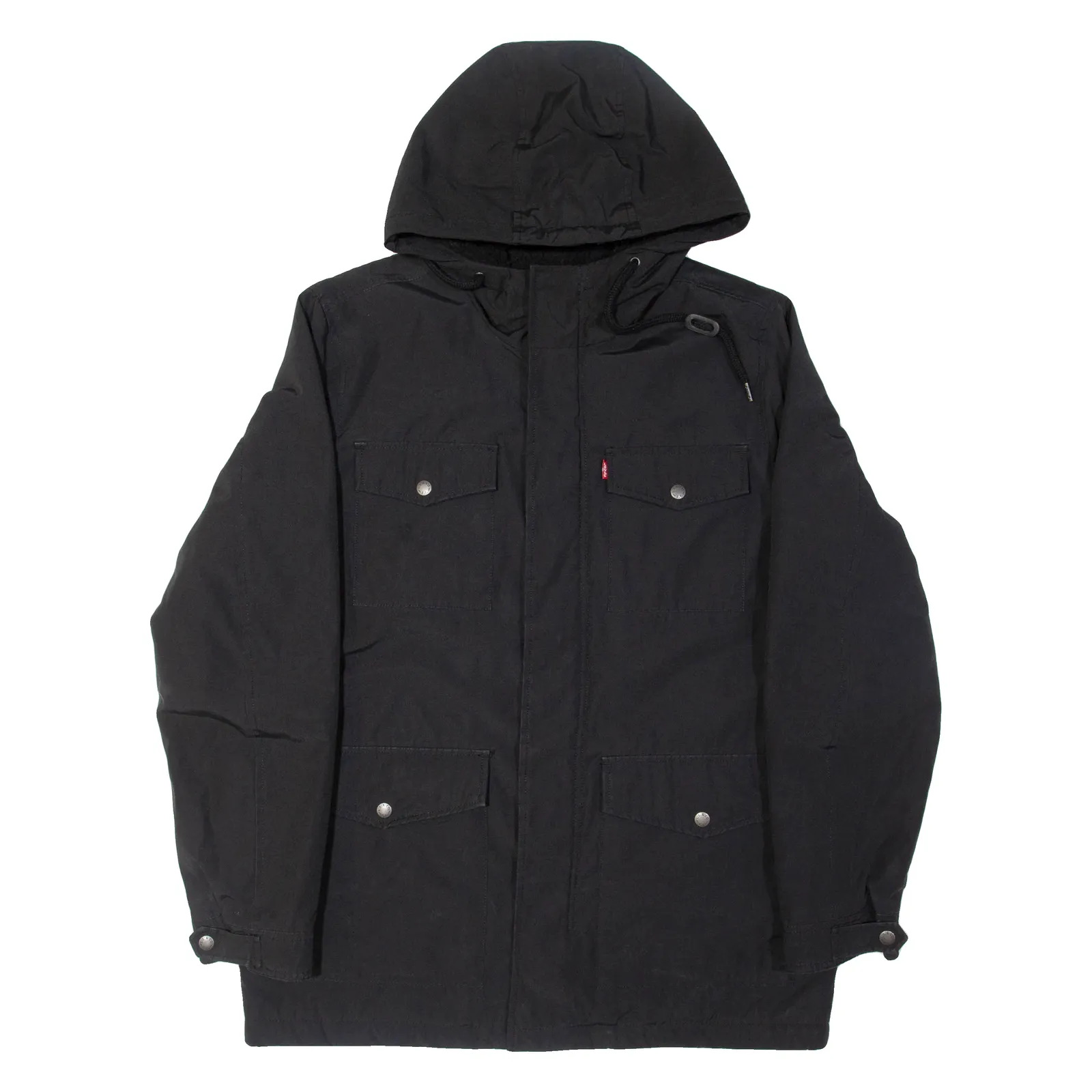 LEVI'S Fleece Lined Mens Coat Black Hooded M