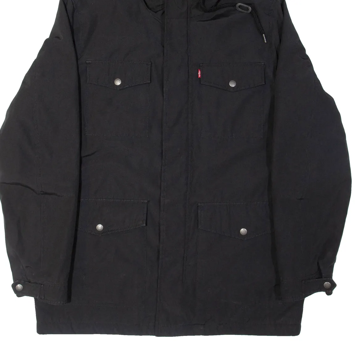 LEVI'S Fleece Lined Mens Coat Black Hooded M