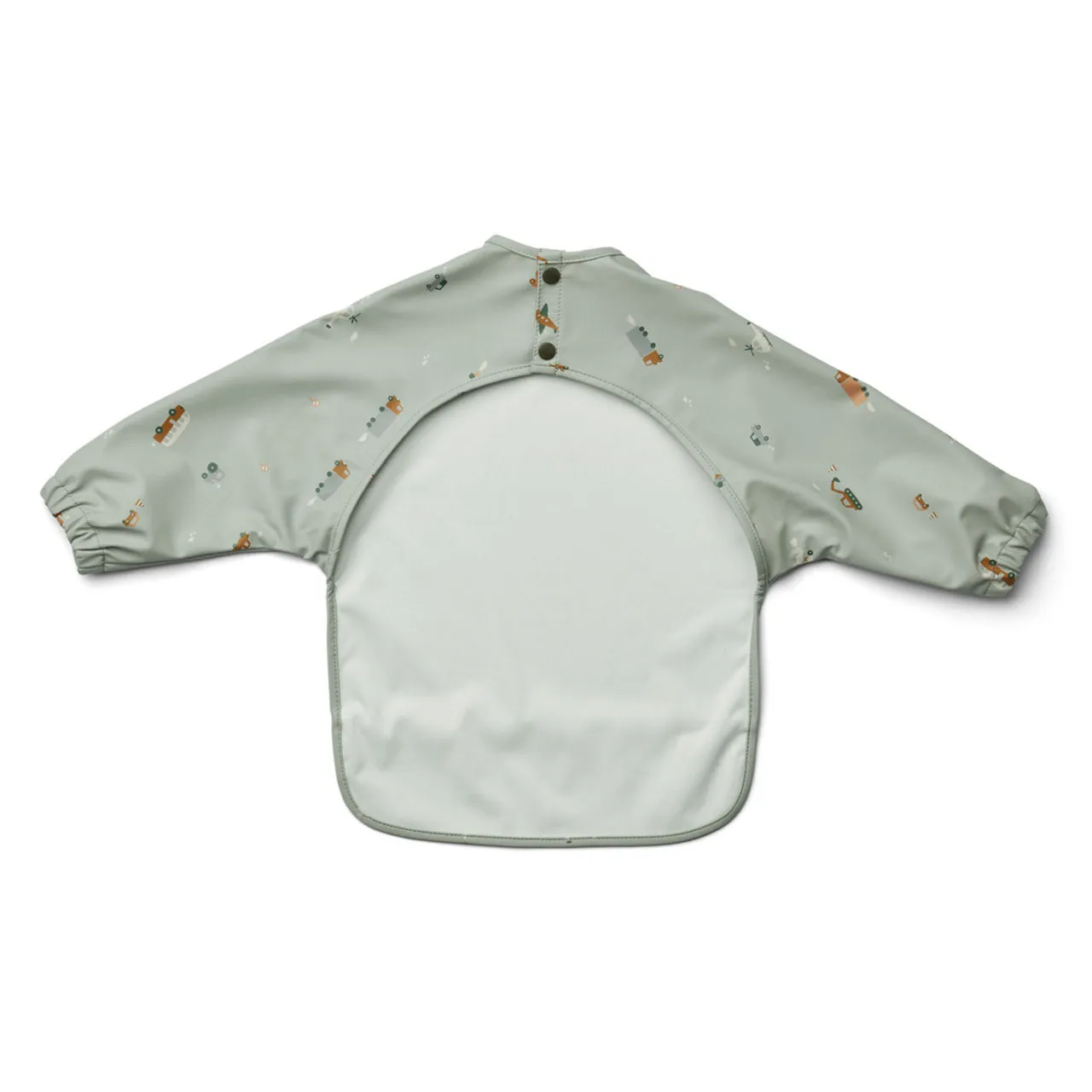 LIEWOOD Merle Printed Cape Bib - Vehicles  Dove Blue Mix