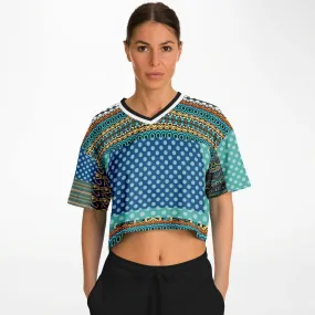 Many Blessings Patchwork Print Crop Jersey