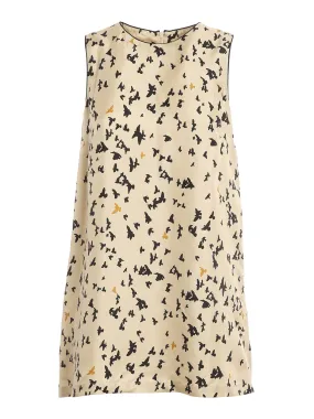 Max Mara Studio Allover Graphic Printed Sleeveless Dress