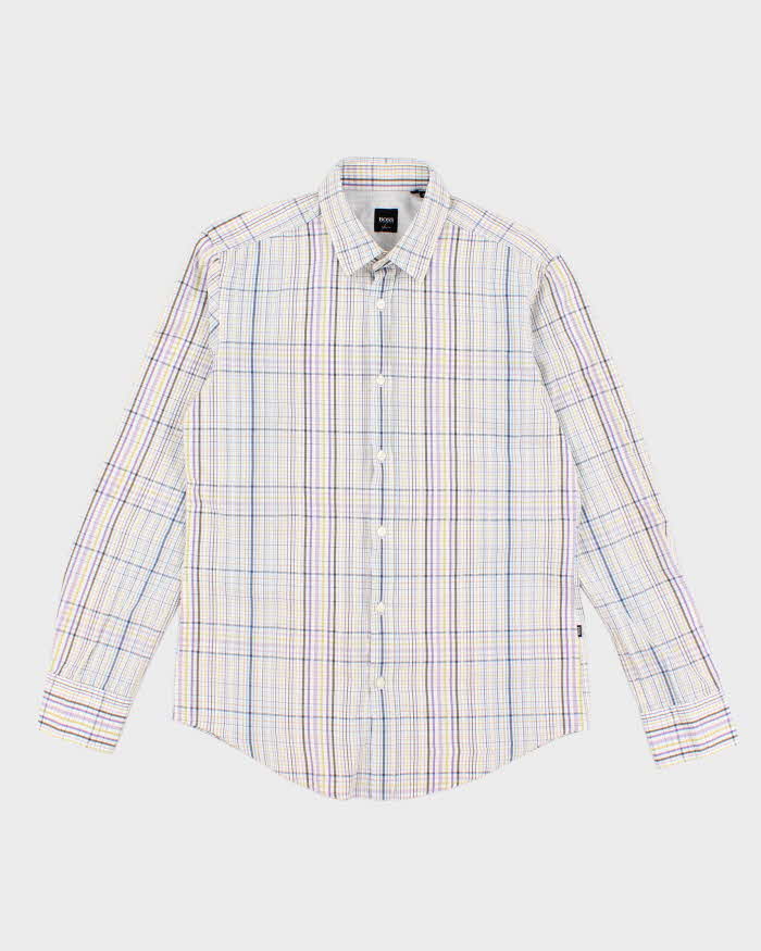 Mens Boss Checked Button Up Shirt - M