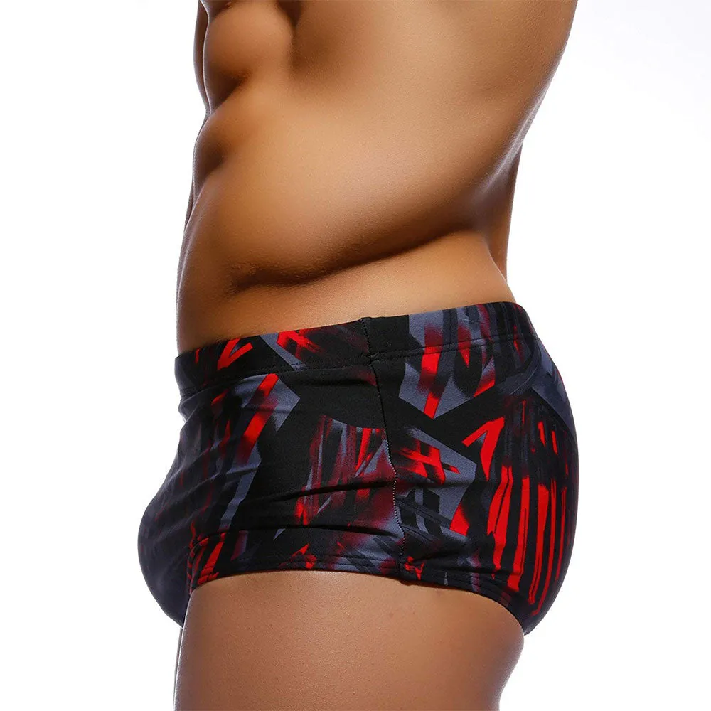 Men's Sexy Multicolor Boxer Trunks Push-up Swimwear Beach Shorts