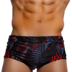 Men's Sexy Multicolor Boxer Trunks Push-up Swimwear Beach Shorts