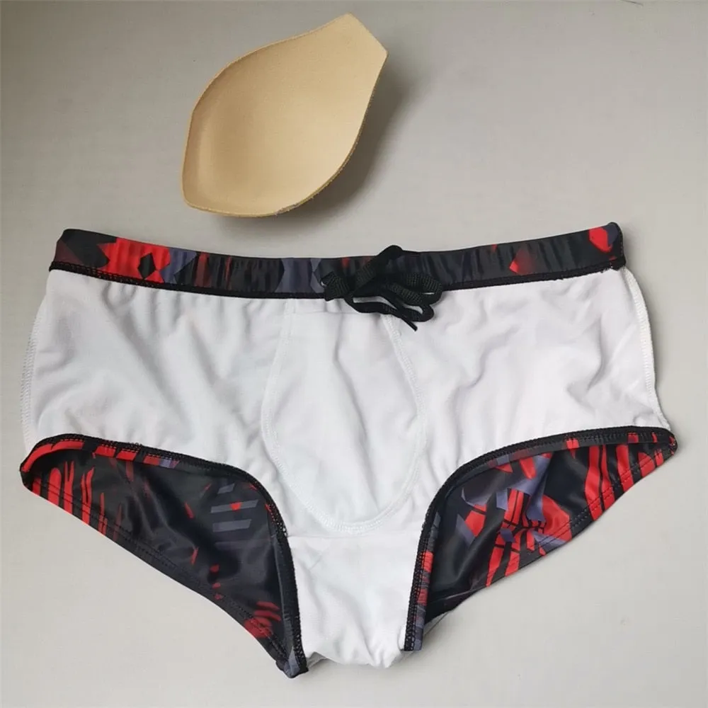 Men's Sexy Multicolor Boxer Trunks Push-up Swimwear Beach Shorts