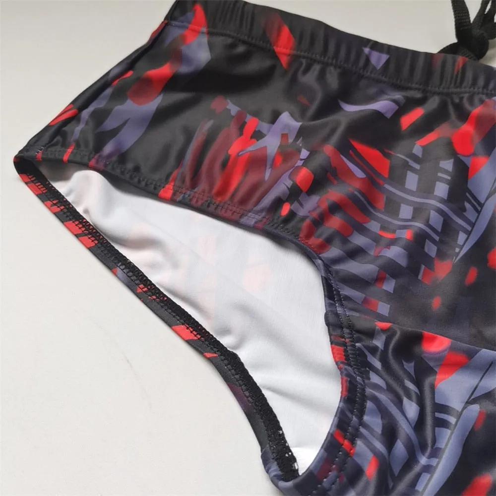 Men's Sexy Multicolor Boxer Trunks Push-up Swimwear Beach Shorts