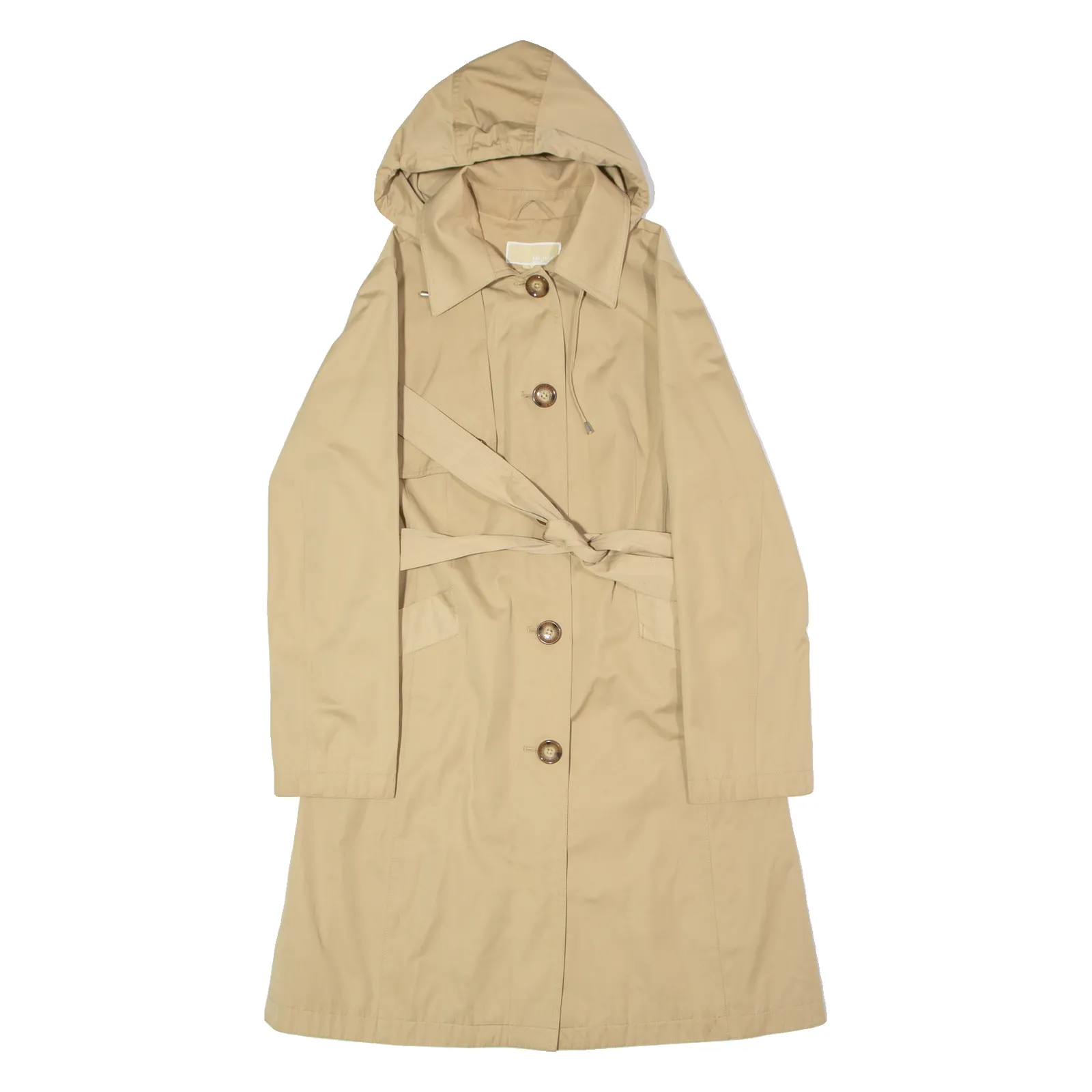 MICHAEL KORS Womens Trench Coat Beige Hooded M