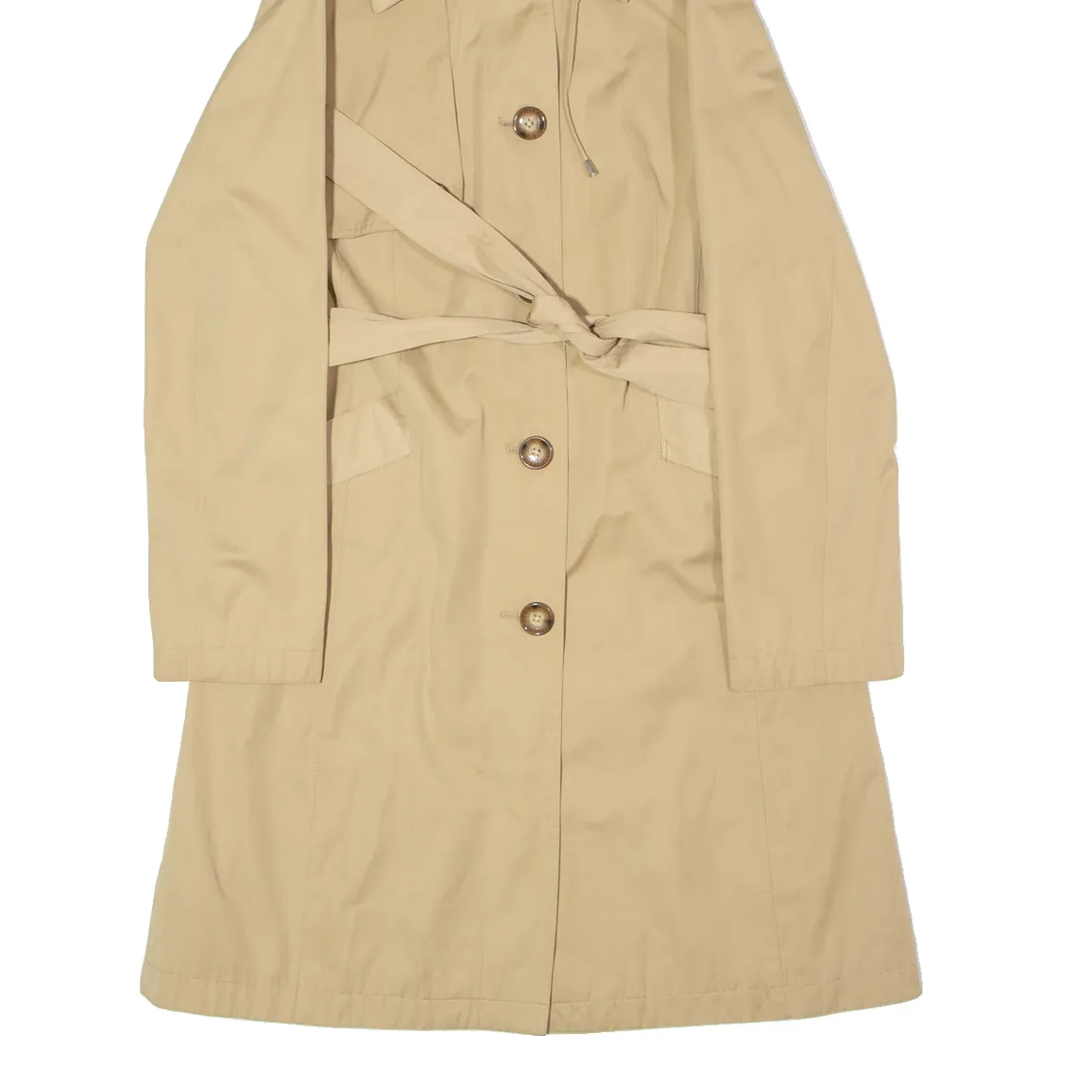 MICHAEL KORS Womens Trench Coat Beige Hooded M