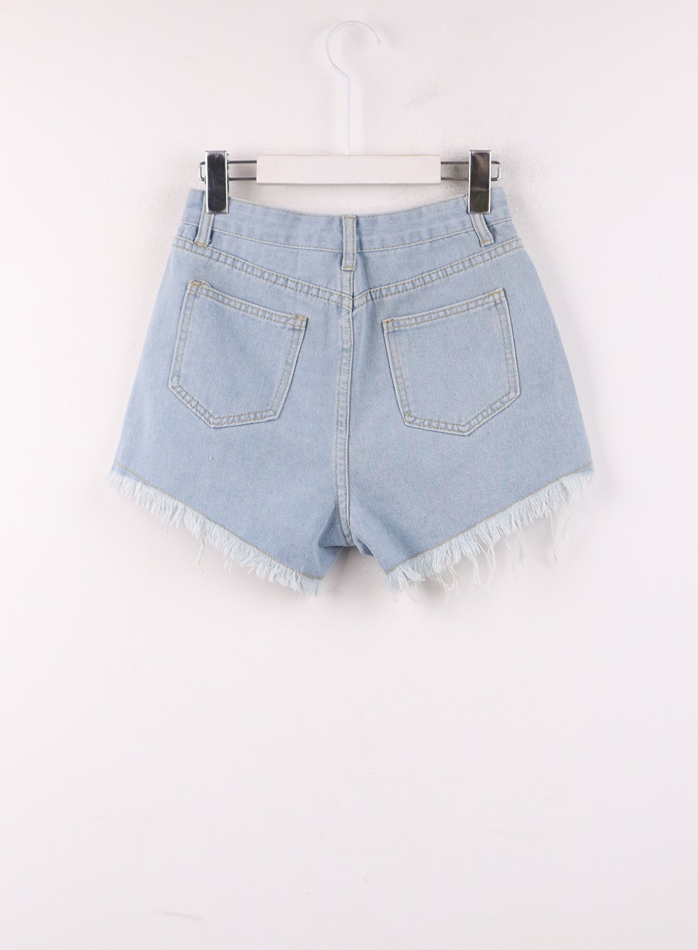 Mid Waist Ripped Denim Shorts IJ430