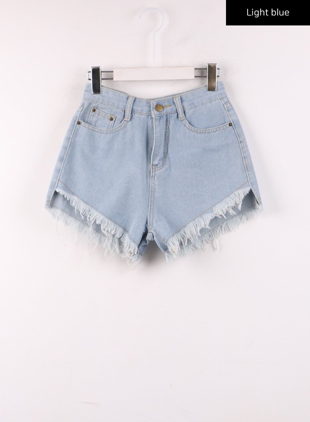 Mid Waist Ripped Denim Shorts IJ430