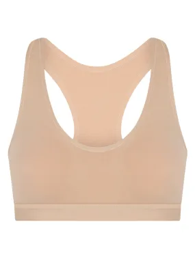 Natural Bralette - Reggiseno active in cotone elasticizzato - Nudo