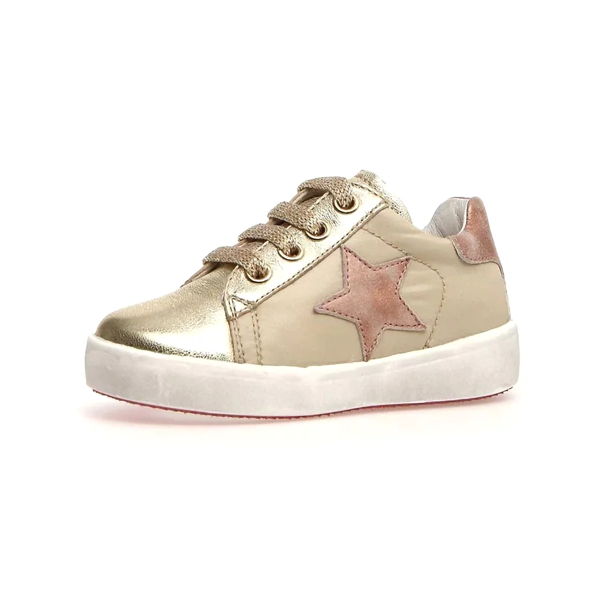 Naturino Girls (Sizes 33-34) Annie Gold/Pink Star Side Zip