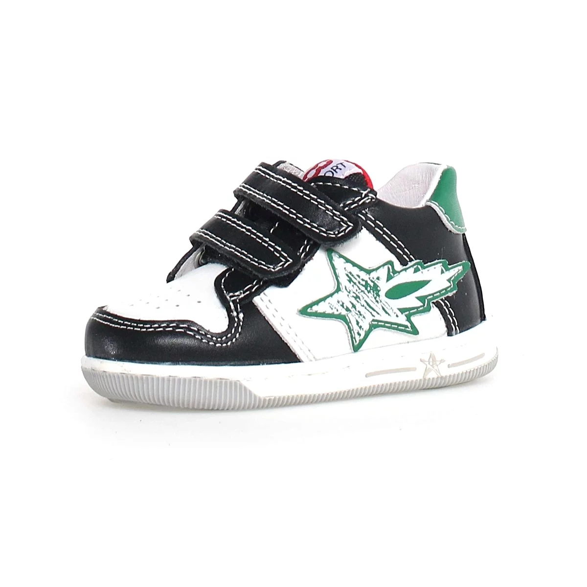 Naturino Toddler's (Sizes 22-26) Frankie White/Black/Green Star