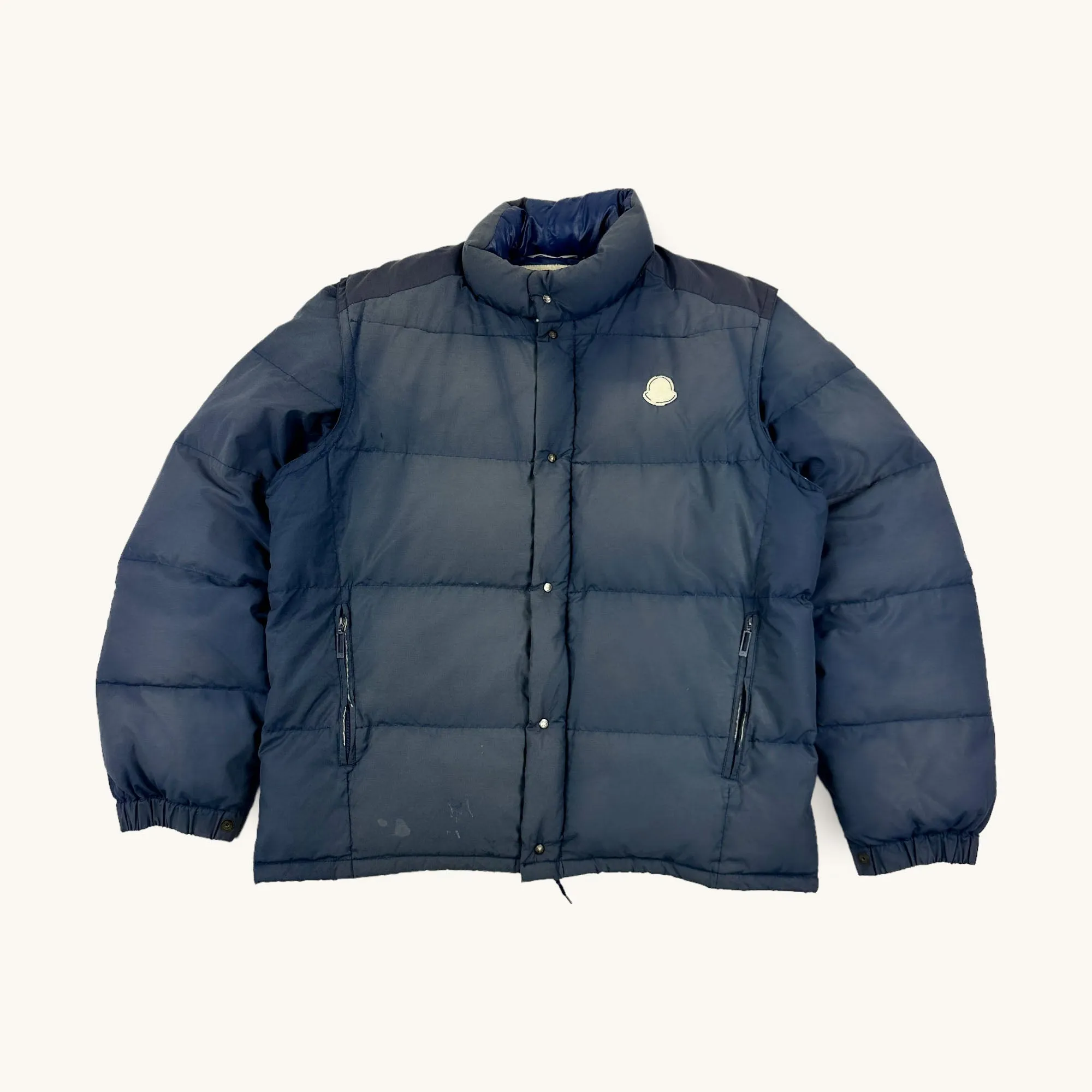 Navy Blue 80s Moncler Grenoble Puffer Jacket Coat (XL)