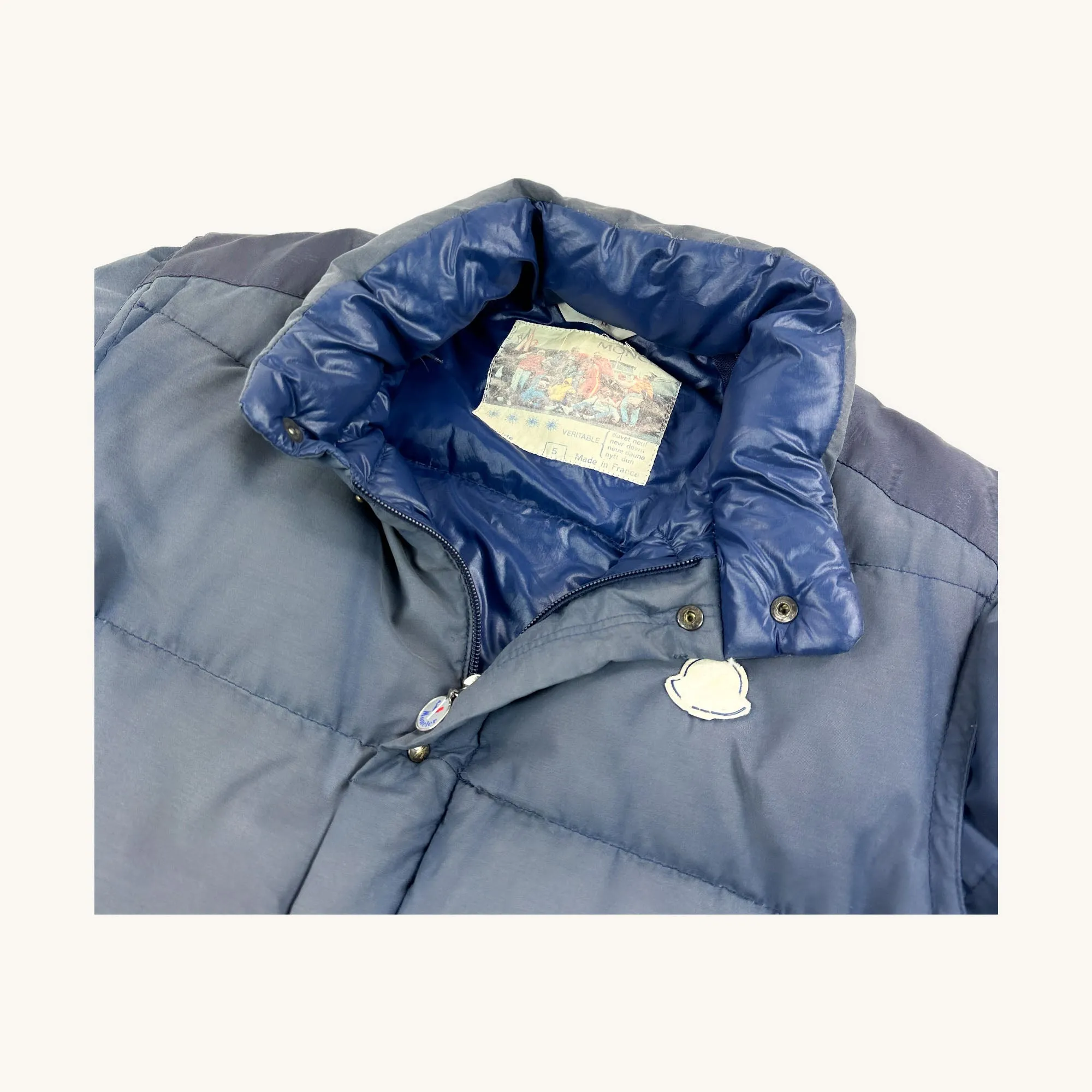 Navy Blue 80s Moncler Grenoble Puffer Jacket Coat (XL)