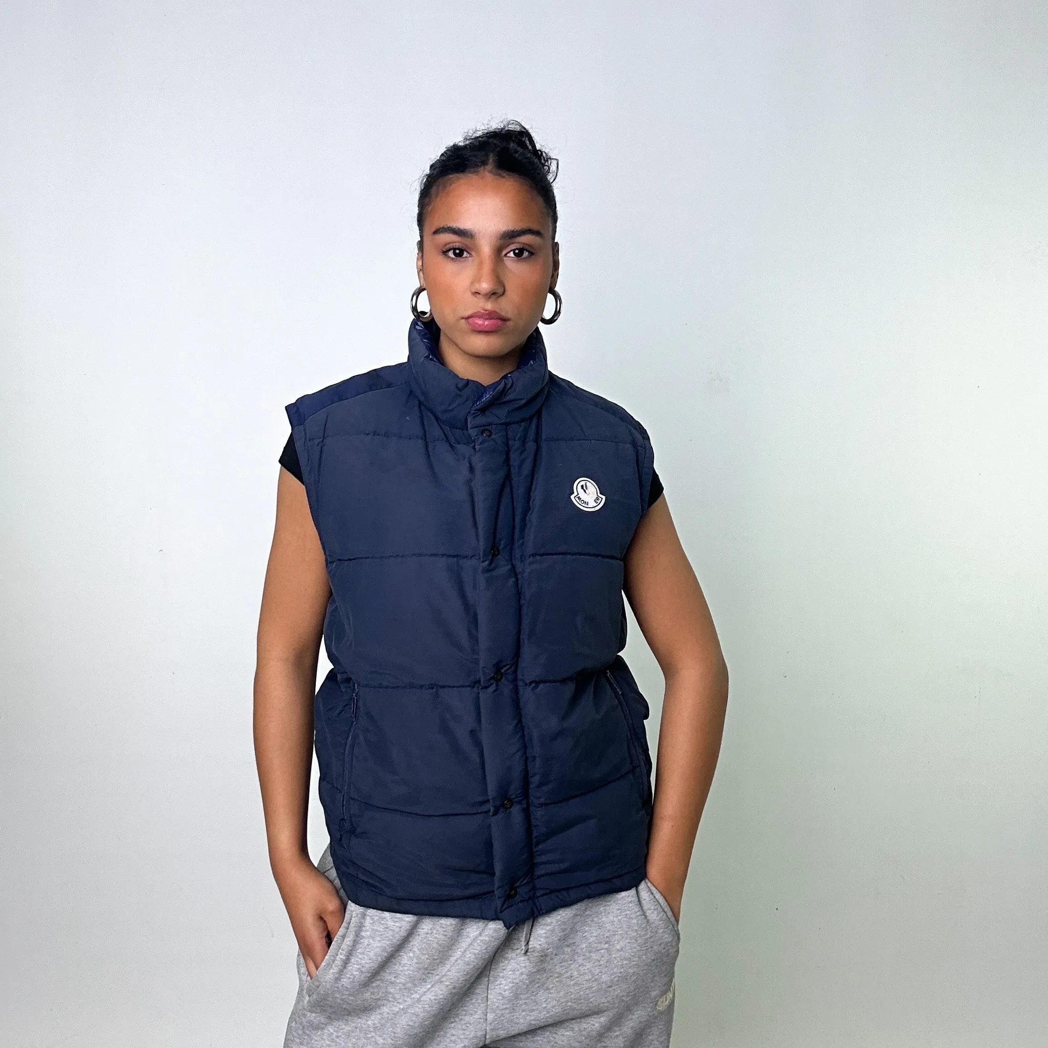 Navy Blue 90s Moncler Grenoble Puffer Jacket Coat (M)