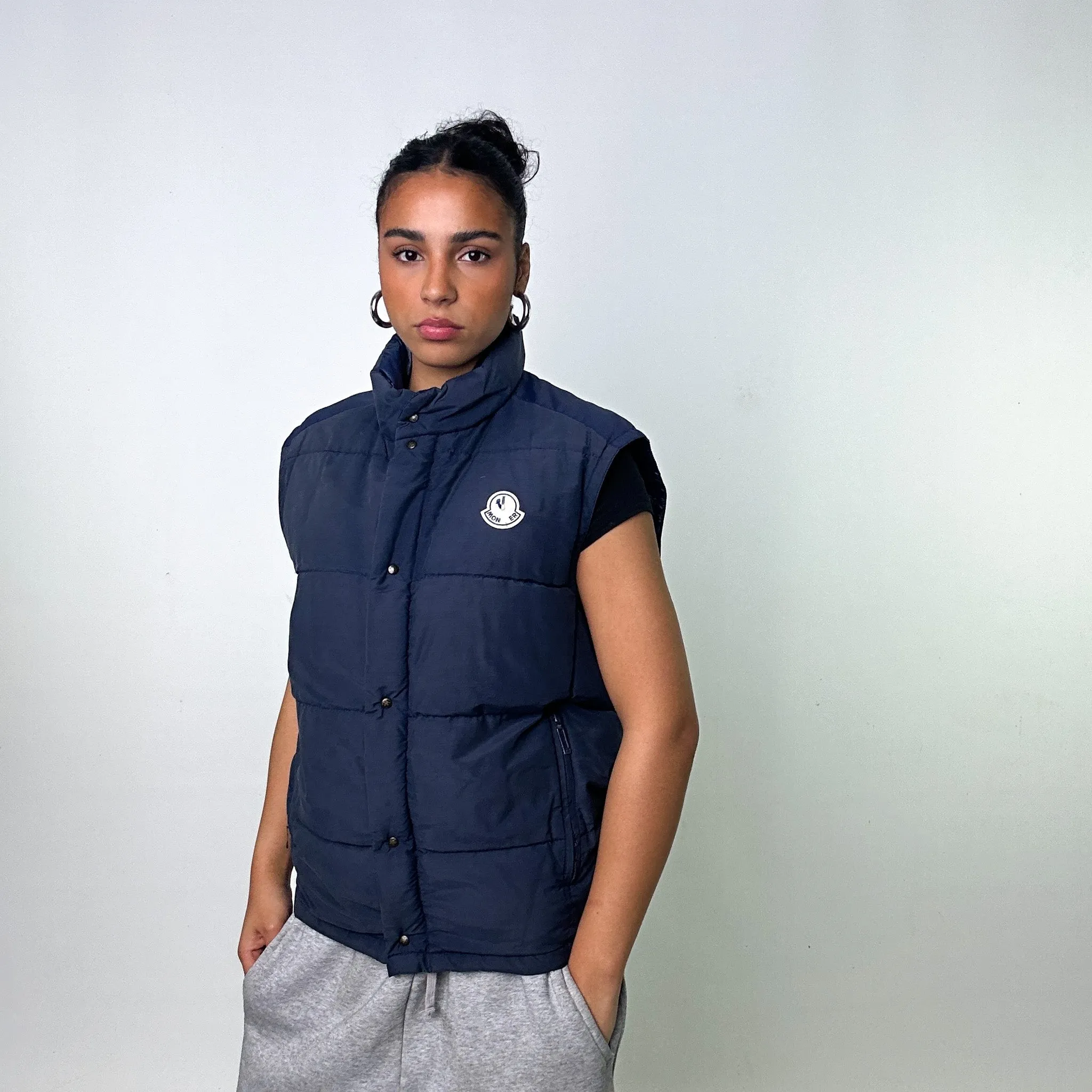 Navy Blue 90s Moncler Grenoble Puffer Jacket Coat (M)