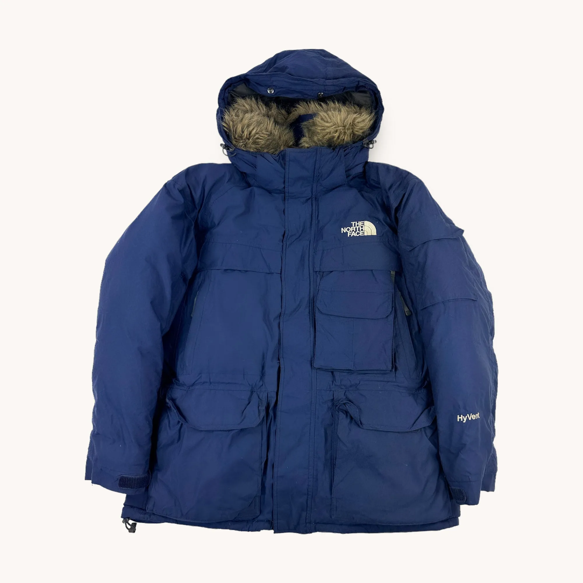 Navy Blue The North Face Hyvent Puffer Jacket Coat (L)