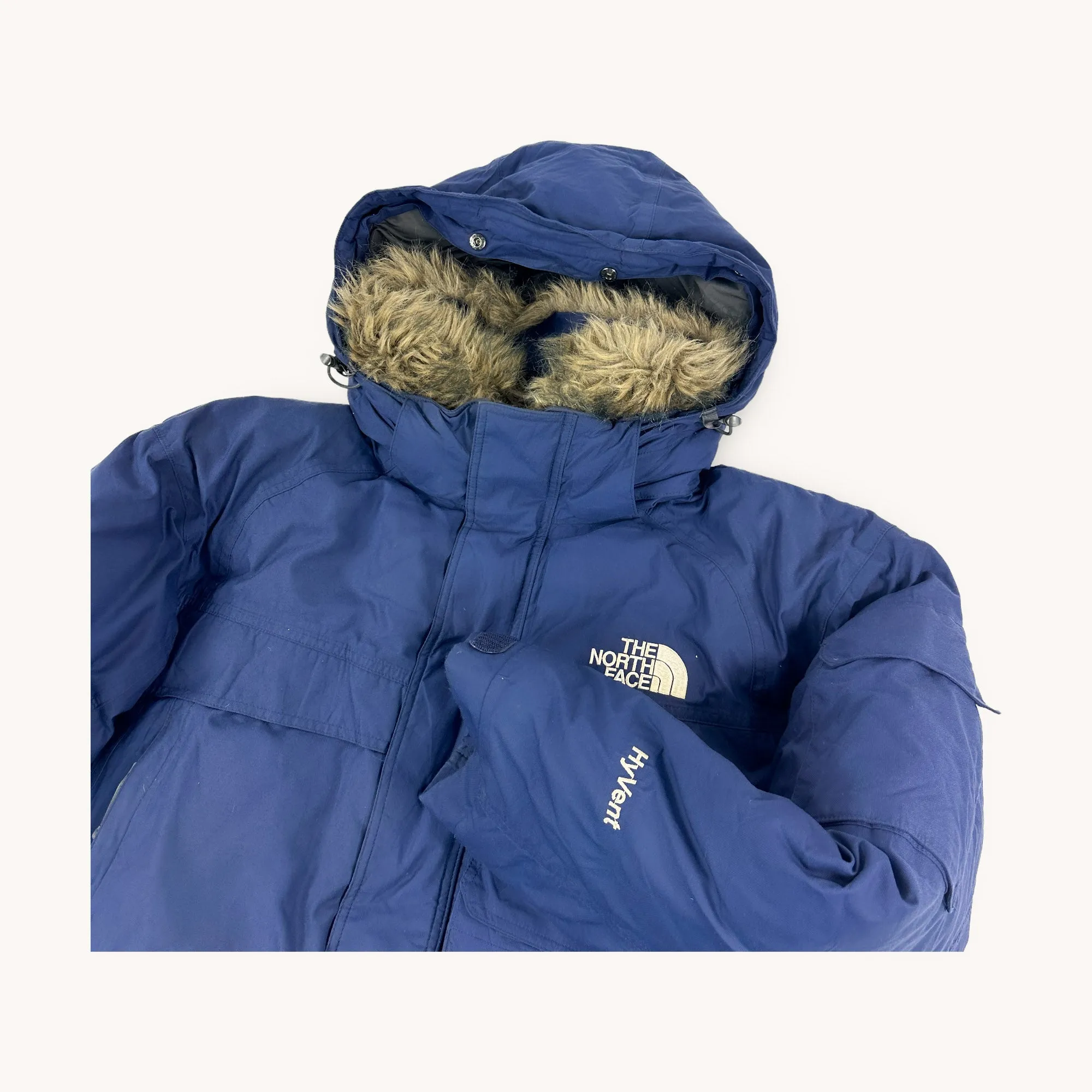 Navy Blue The North Face Hyvent Puffer Jacket Coat (L)