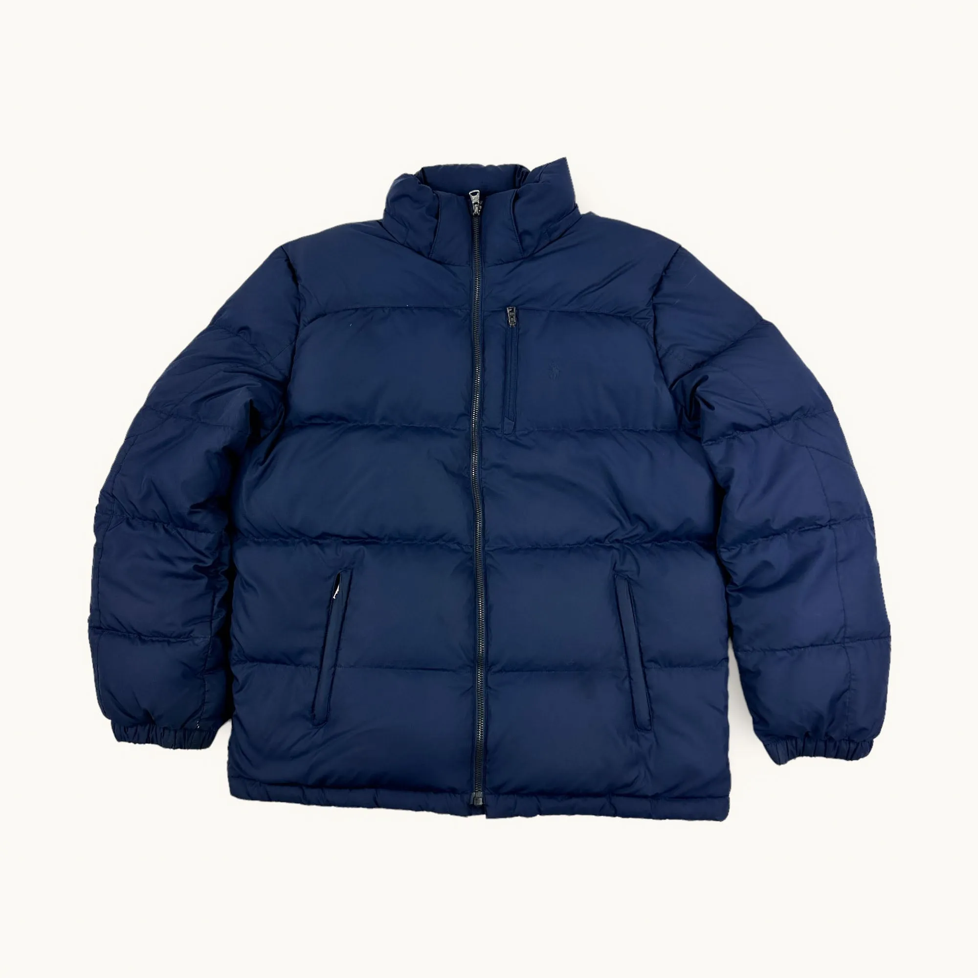 Navy Blue y2ks Polo Ralph Lauren Puffer Jacket Coat (S)