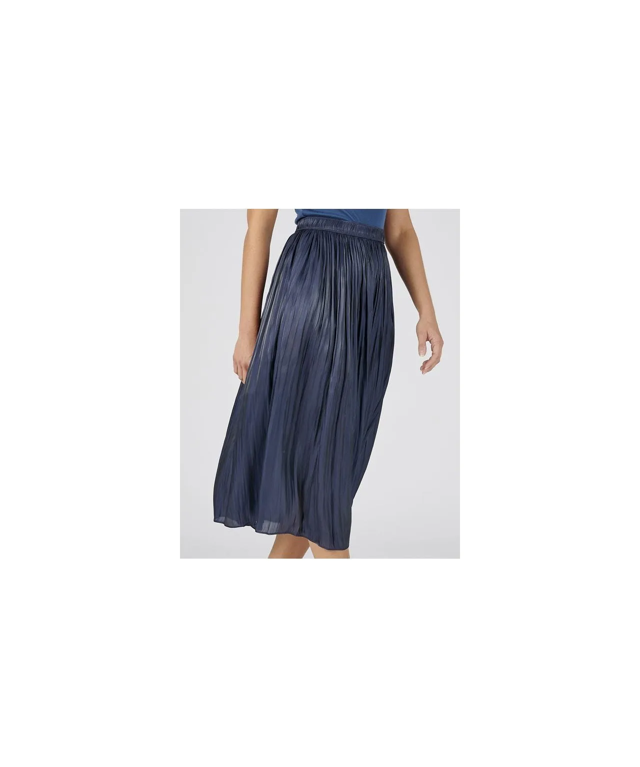 Navy Crinkle Skirt