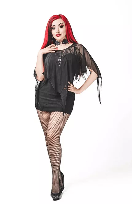 Necessary Evil Persephone Bat Wings Layer Top Or Skirt