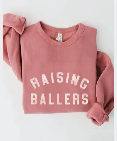 OAT COLLECTIVE Women's Raising Ballers Graphic Sweatshirt In Mauve