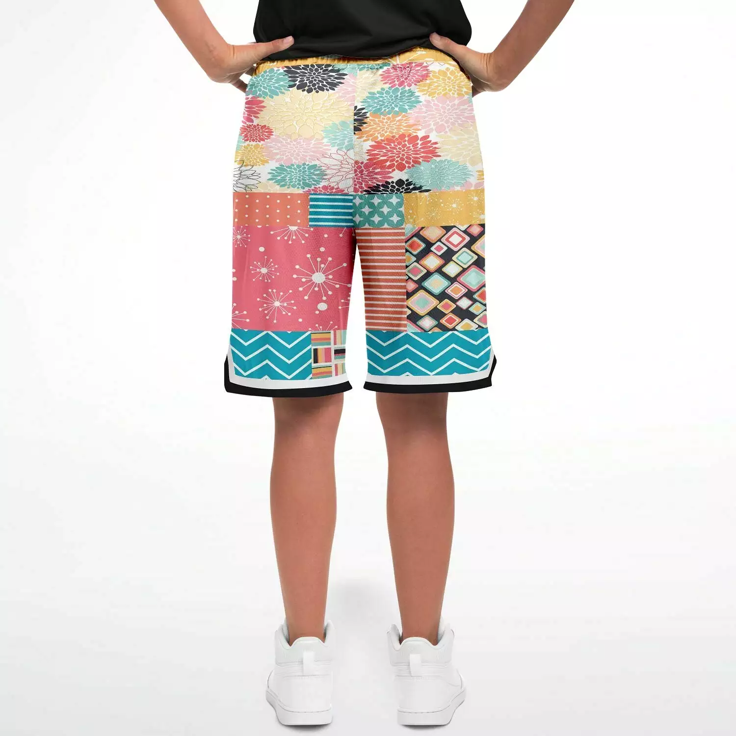 Old Miami Geo Patchwork Basketball Shorts