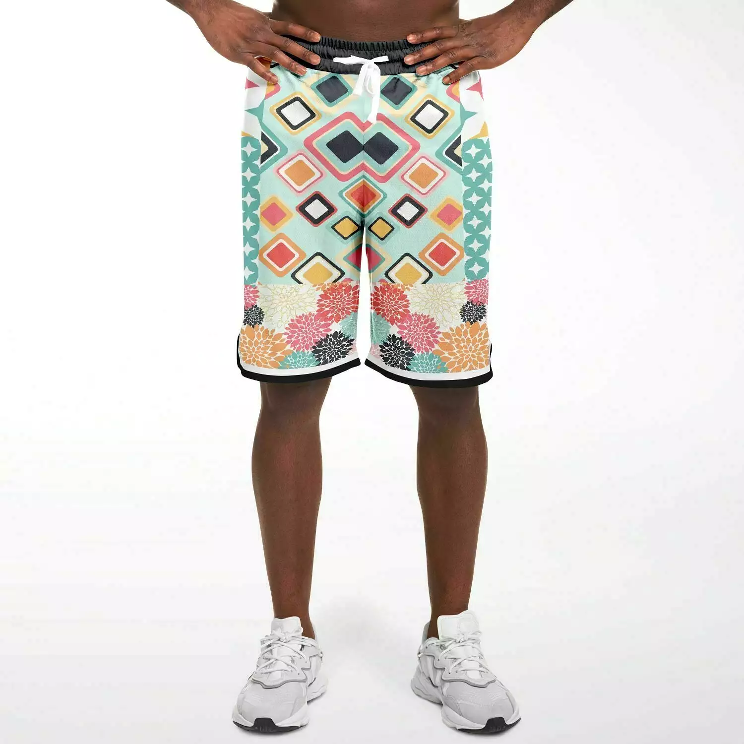 Old Miami Yellow Patchwork Basketball Shorts