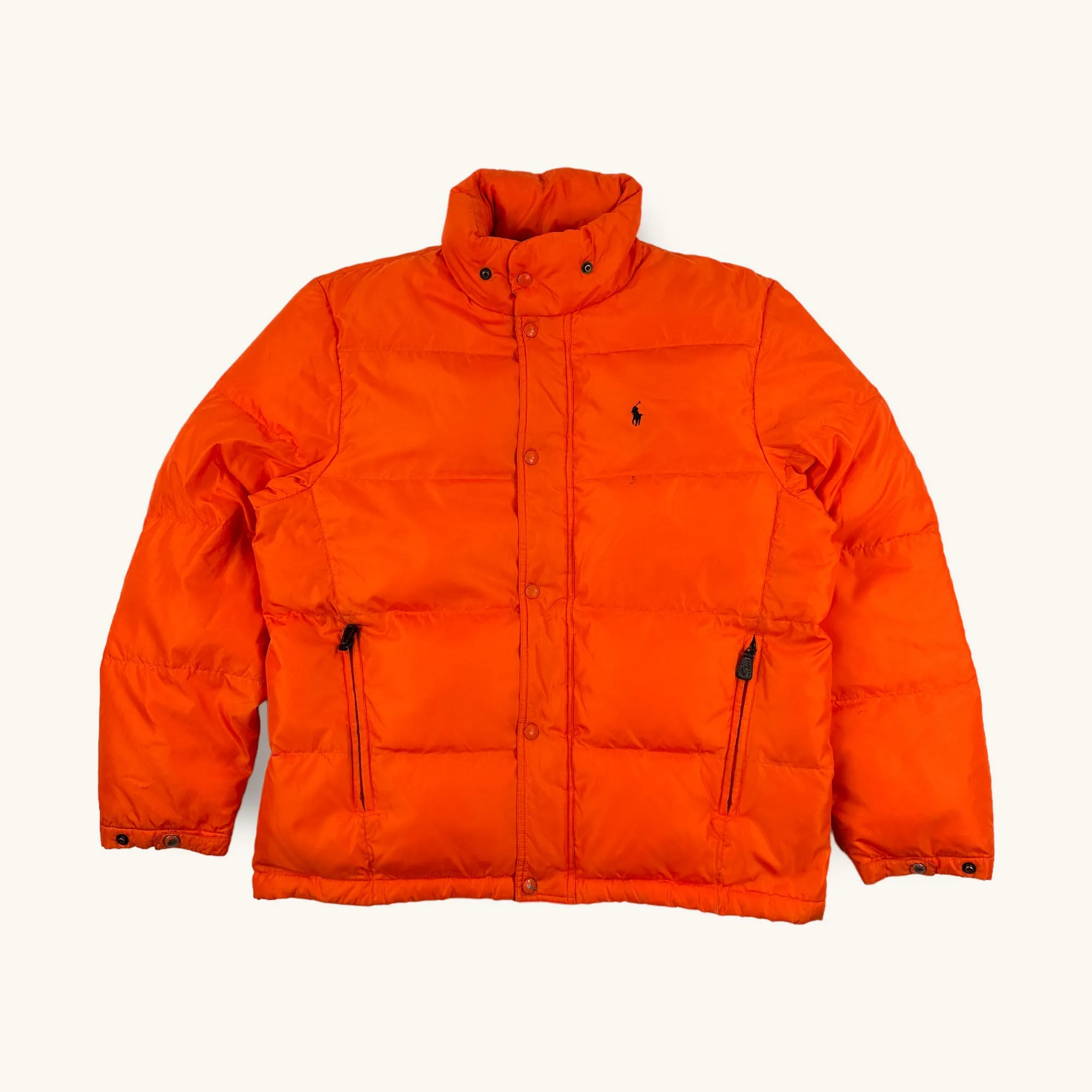 Orange 90s Polo Ralph Lauren Puffer Jacket Coat (M)