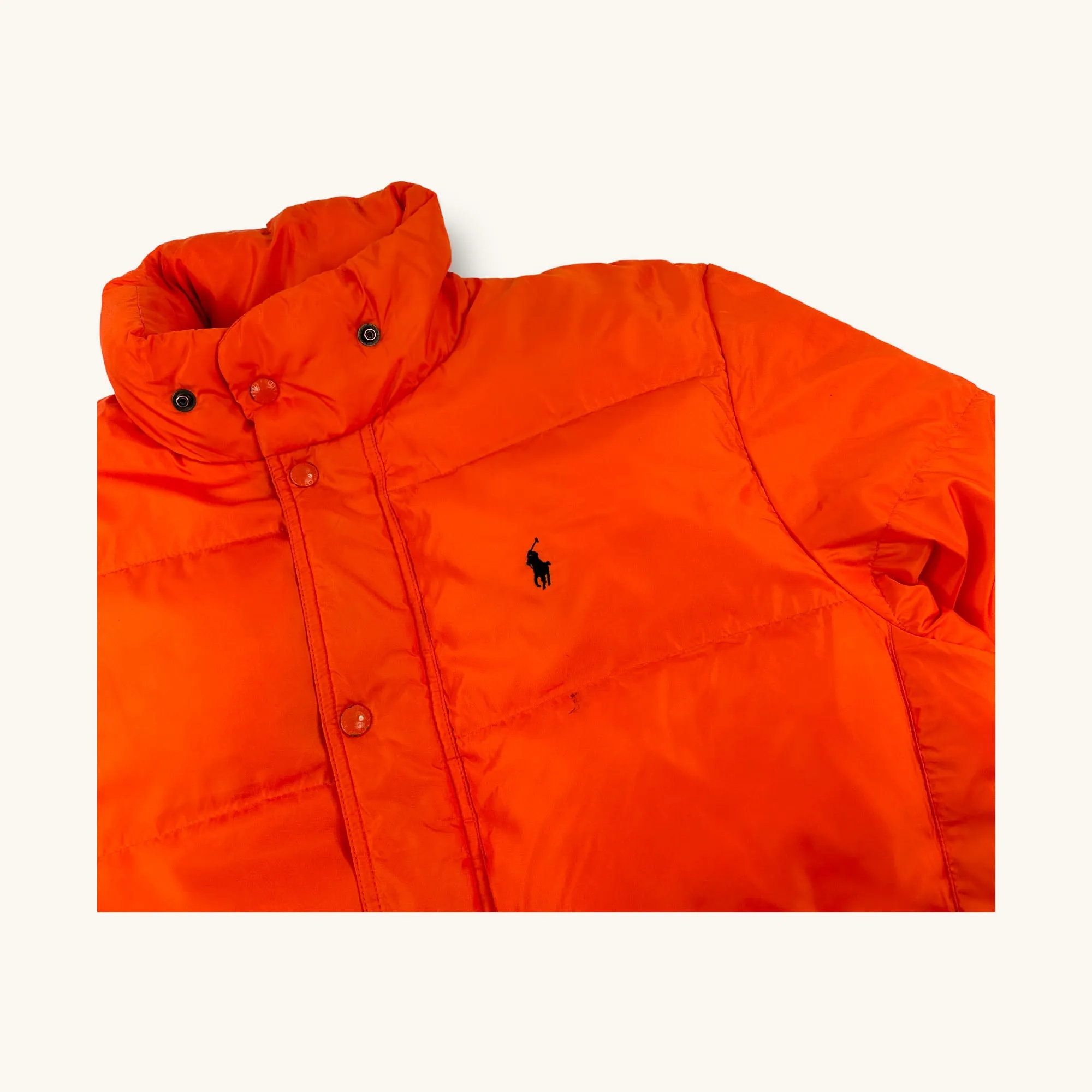 Orange 90s Polo Ralph Lauren Puffer Jacket Coat (M)