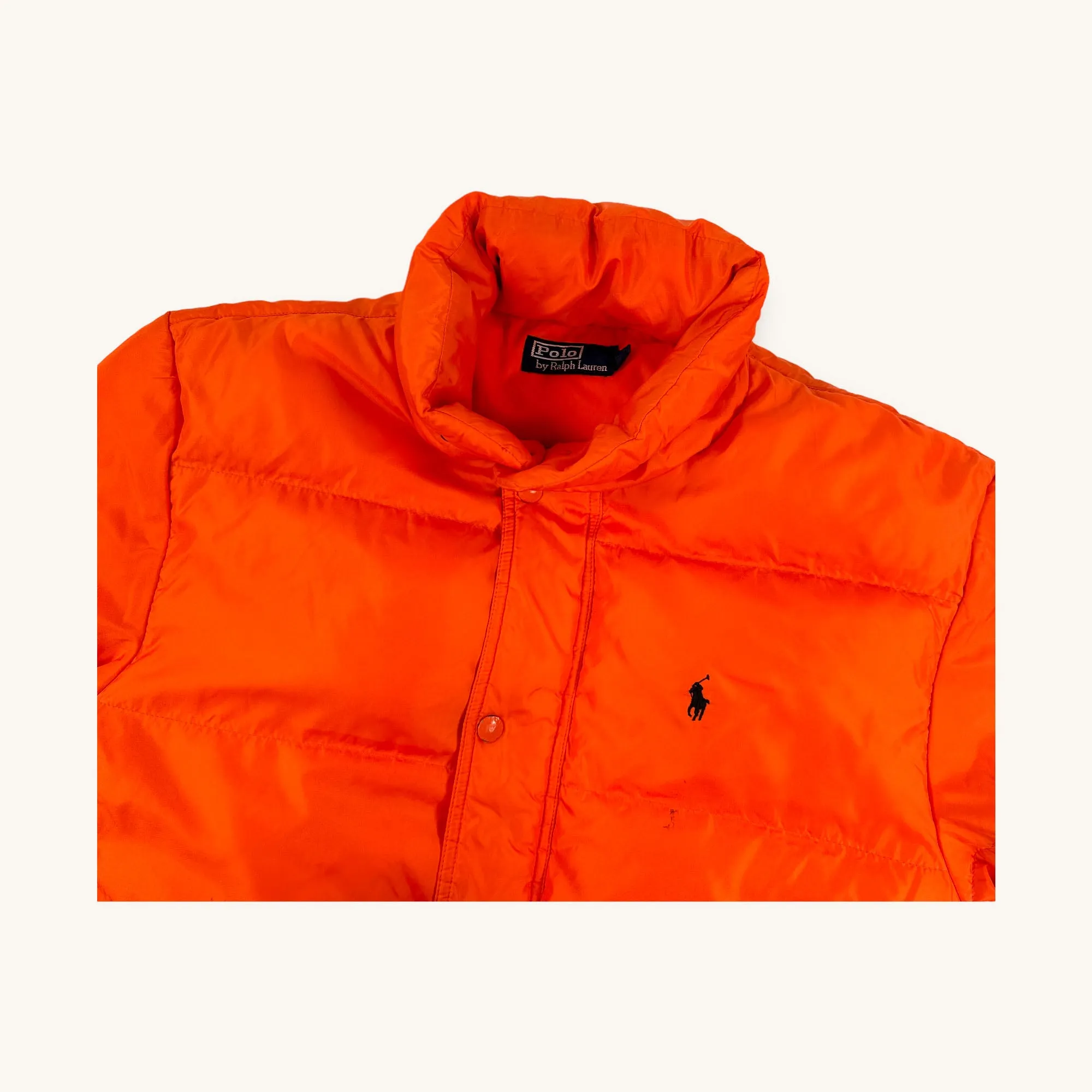 Orange 90s Polo Ralph Lauren Puffer Jacket Coat (M)