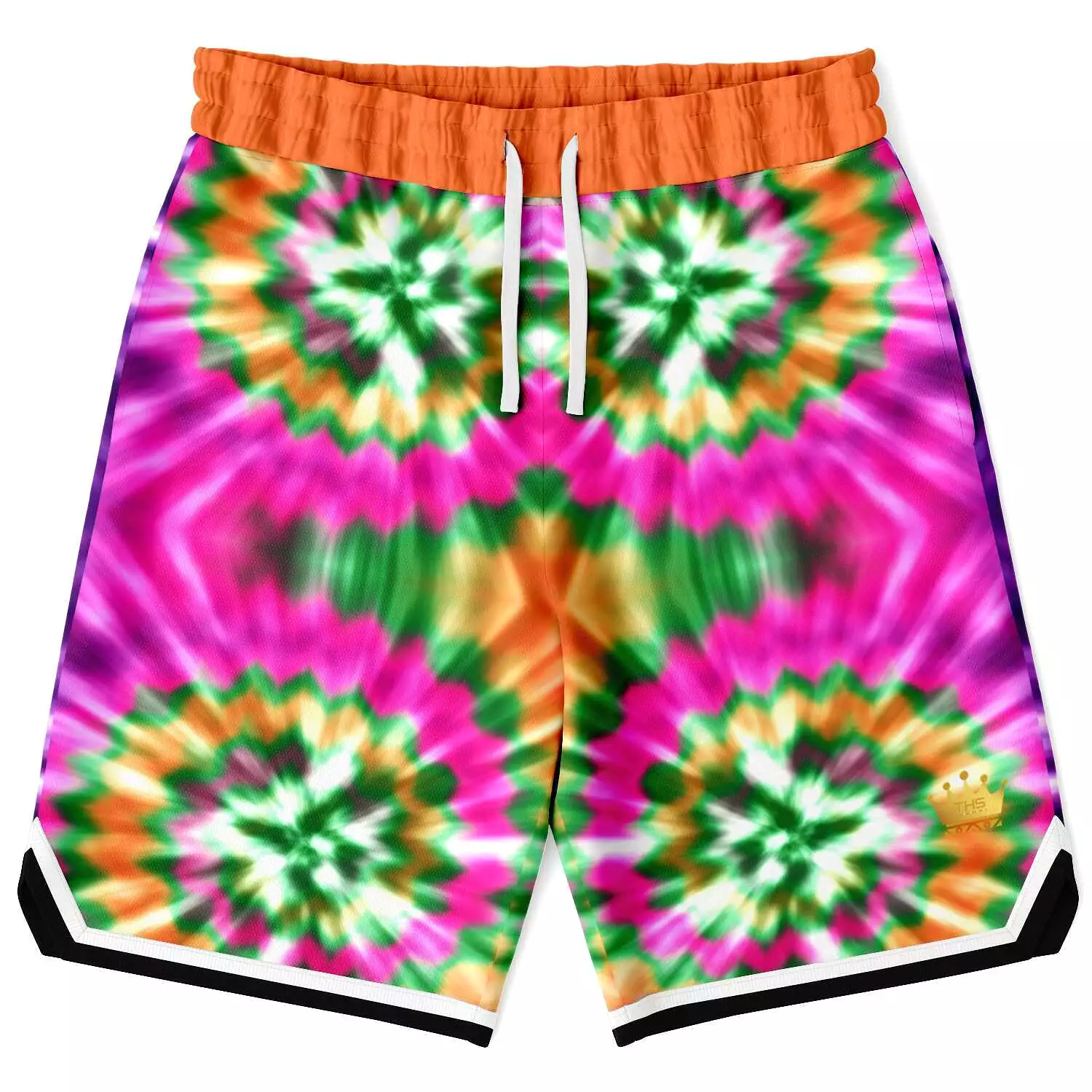 Orange Starburst Unisex Basketball Shorts