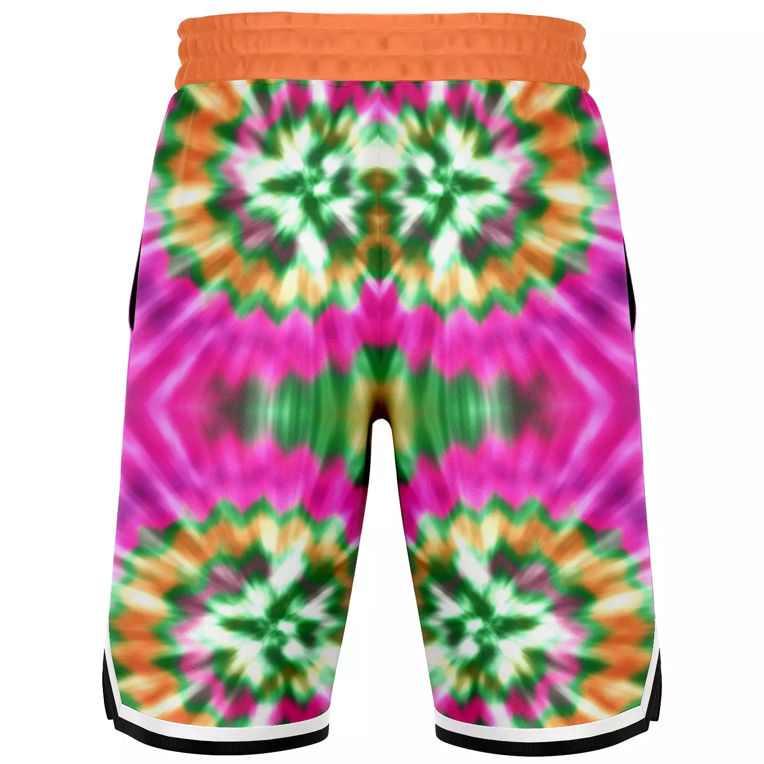 Orange Starburst Unisex Basketball Shorts