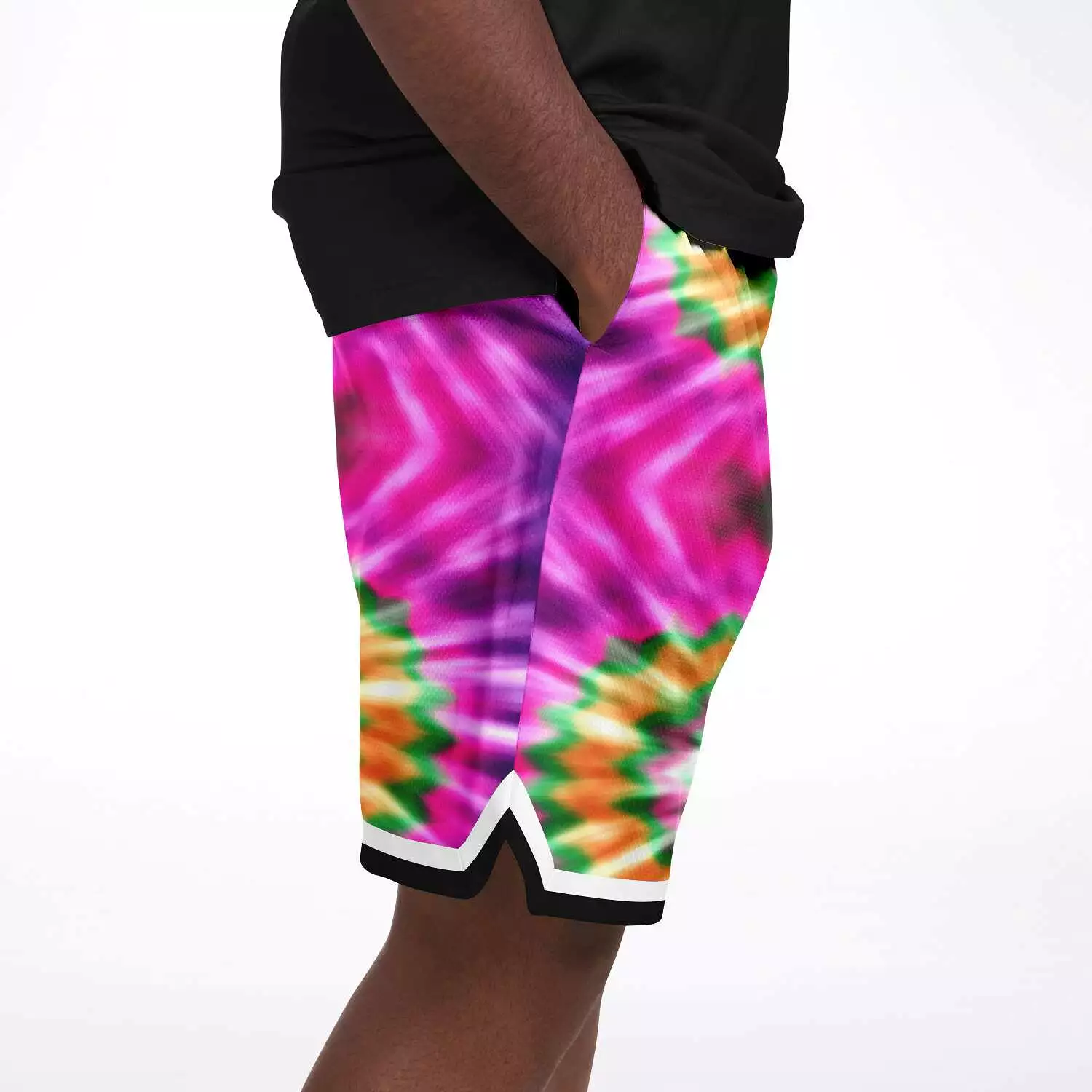 Orange Starburst Unisex Basketball Shorts