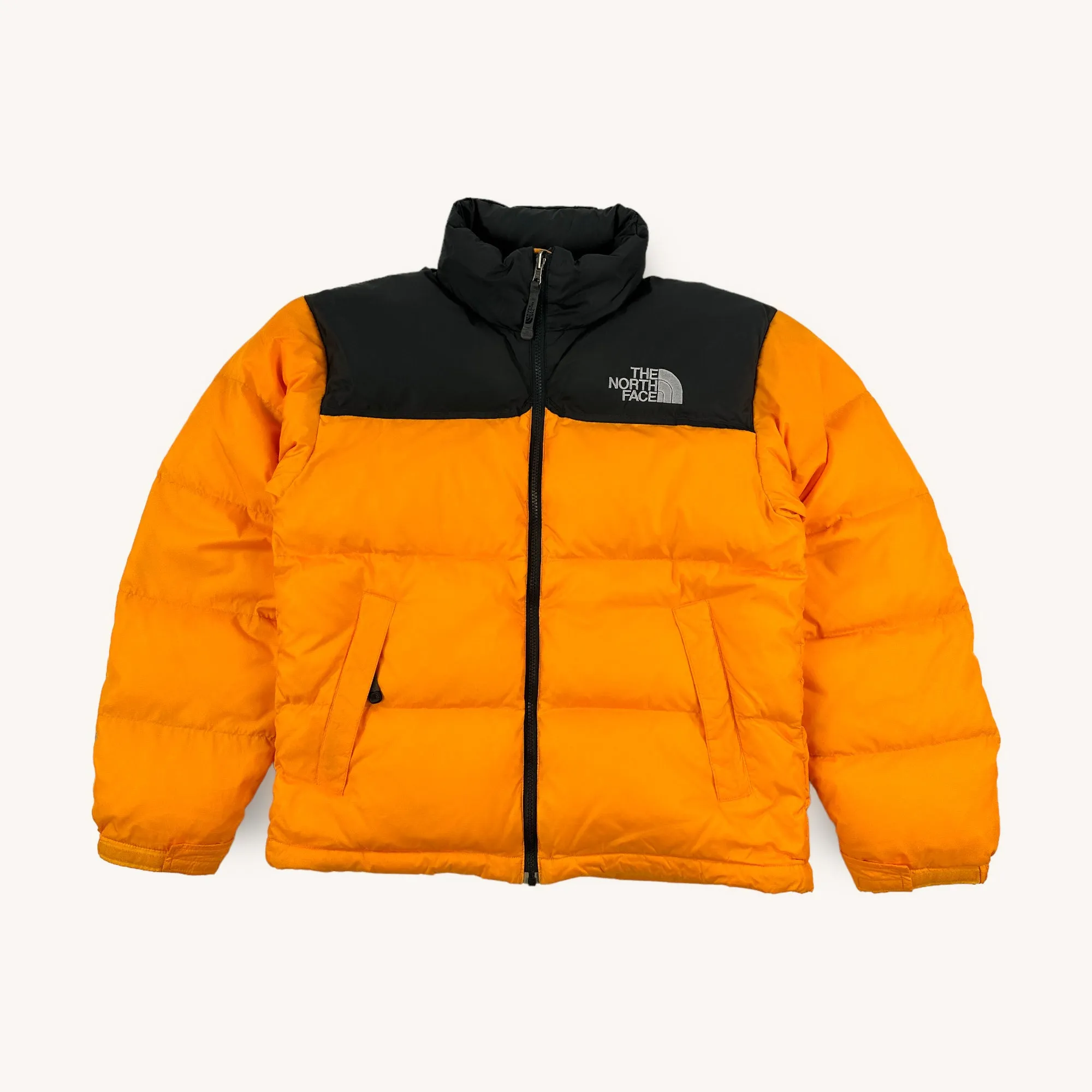 Orange Yellow Black The North Face Nuptse 700 Puffer Jacket Coat (S)