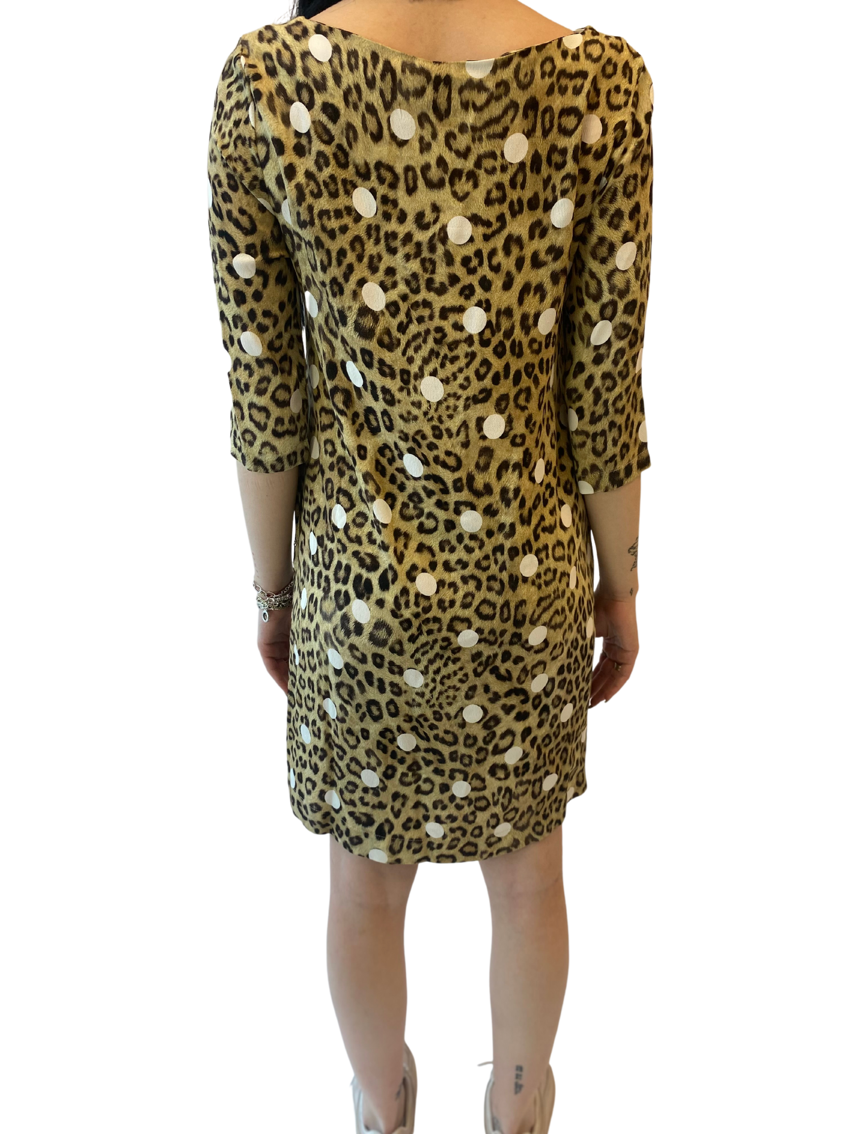 Ottod'Ame Viscose Dress - BIANCO/LEOPARD