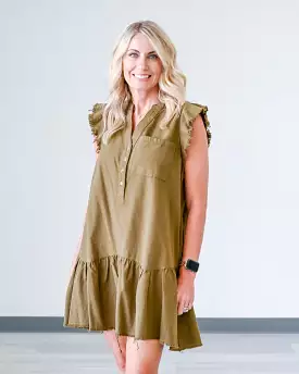 Outgoing Olive Dress